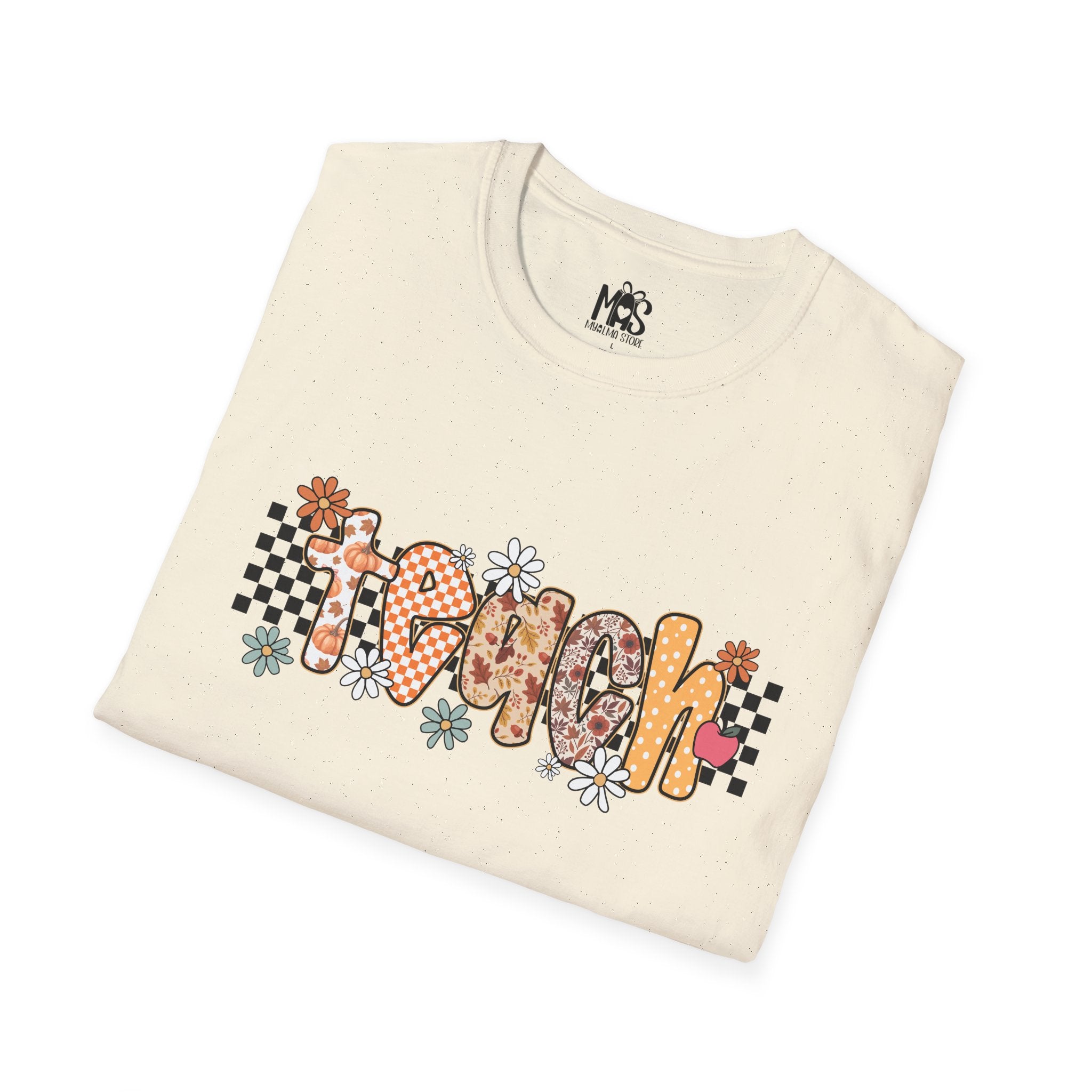Retro Flower Teacher T-Shirt | 100% Cotton Lightweight Graphic Tee