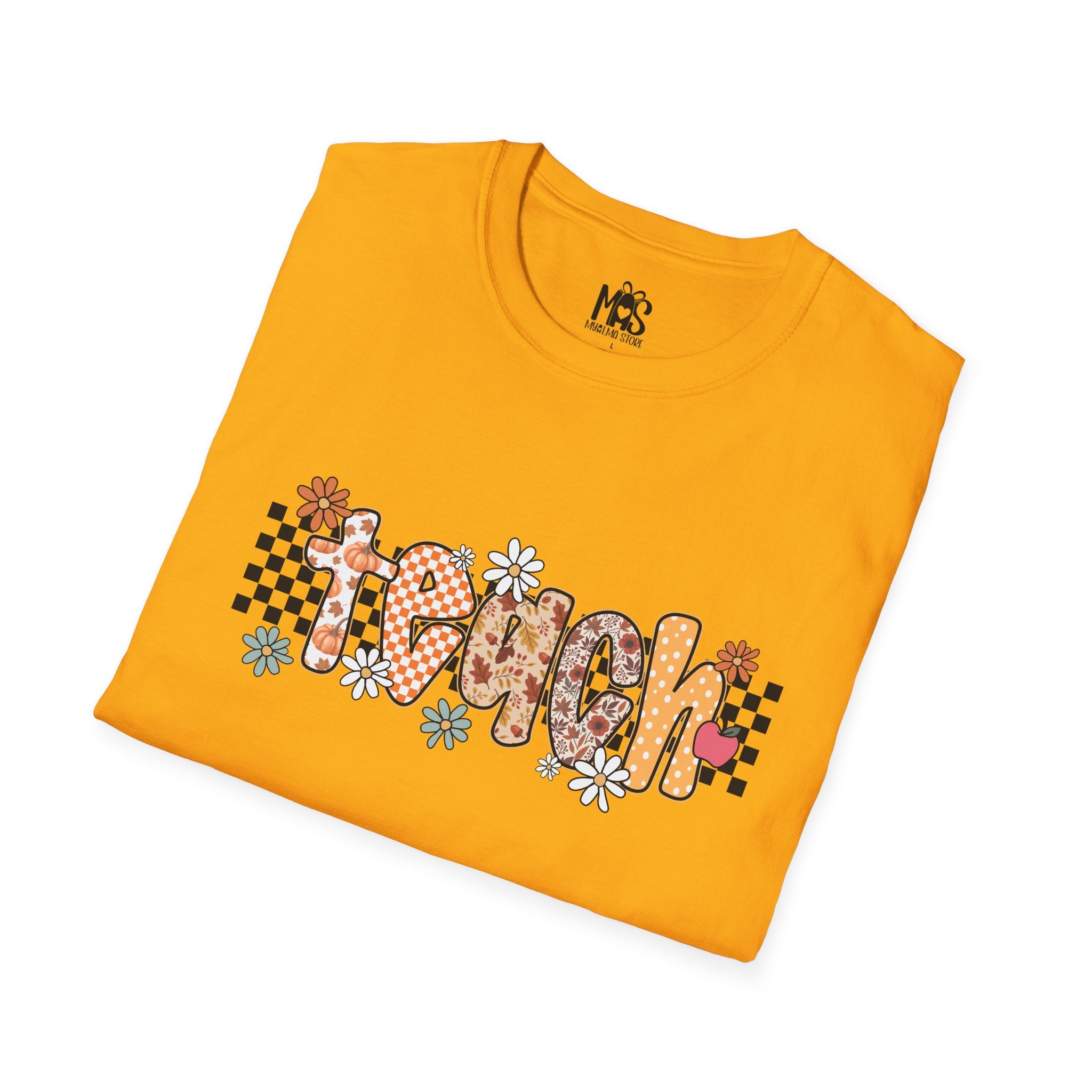 Retro Flower Teacher T-Shirt | 100% Cotton Lightweight Graphic Tee