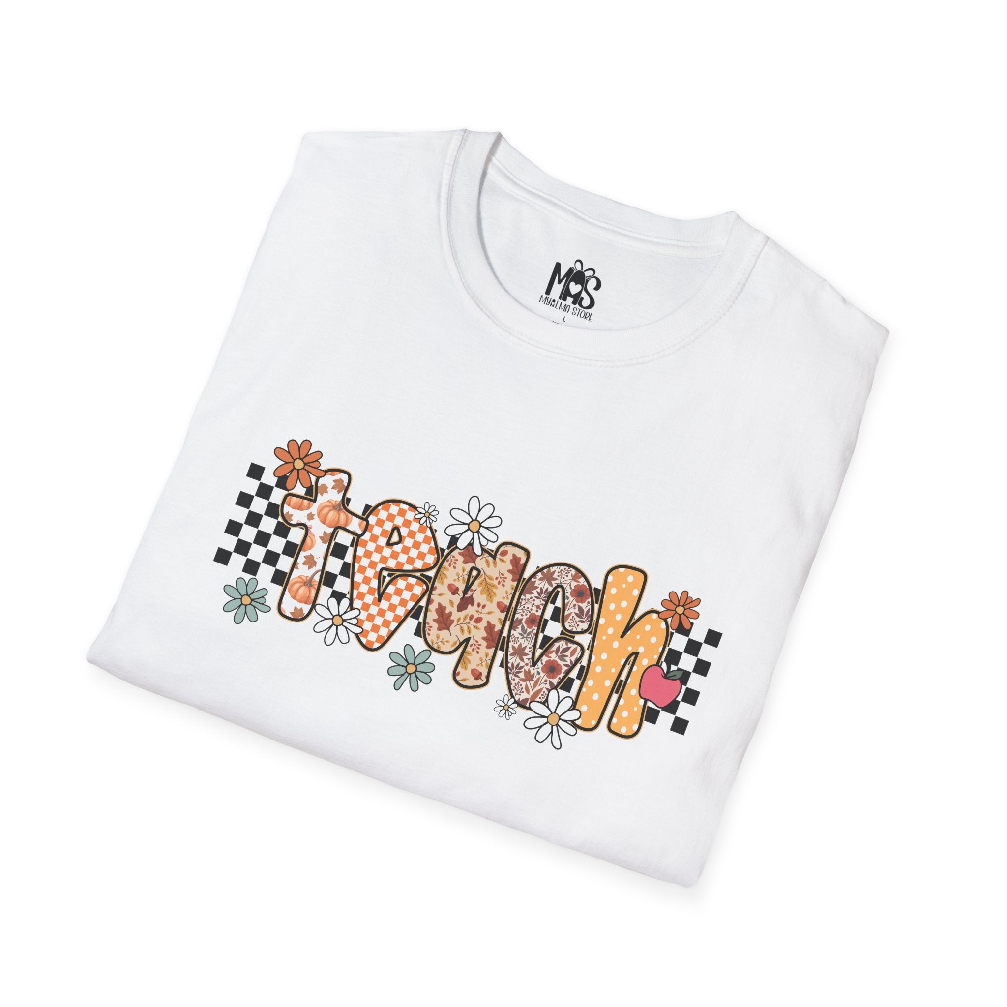 Retro Flower Teacher T-Shirt | 100% Cotton Lightweight Graphic Tee