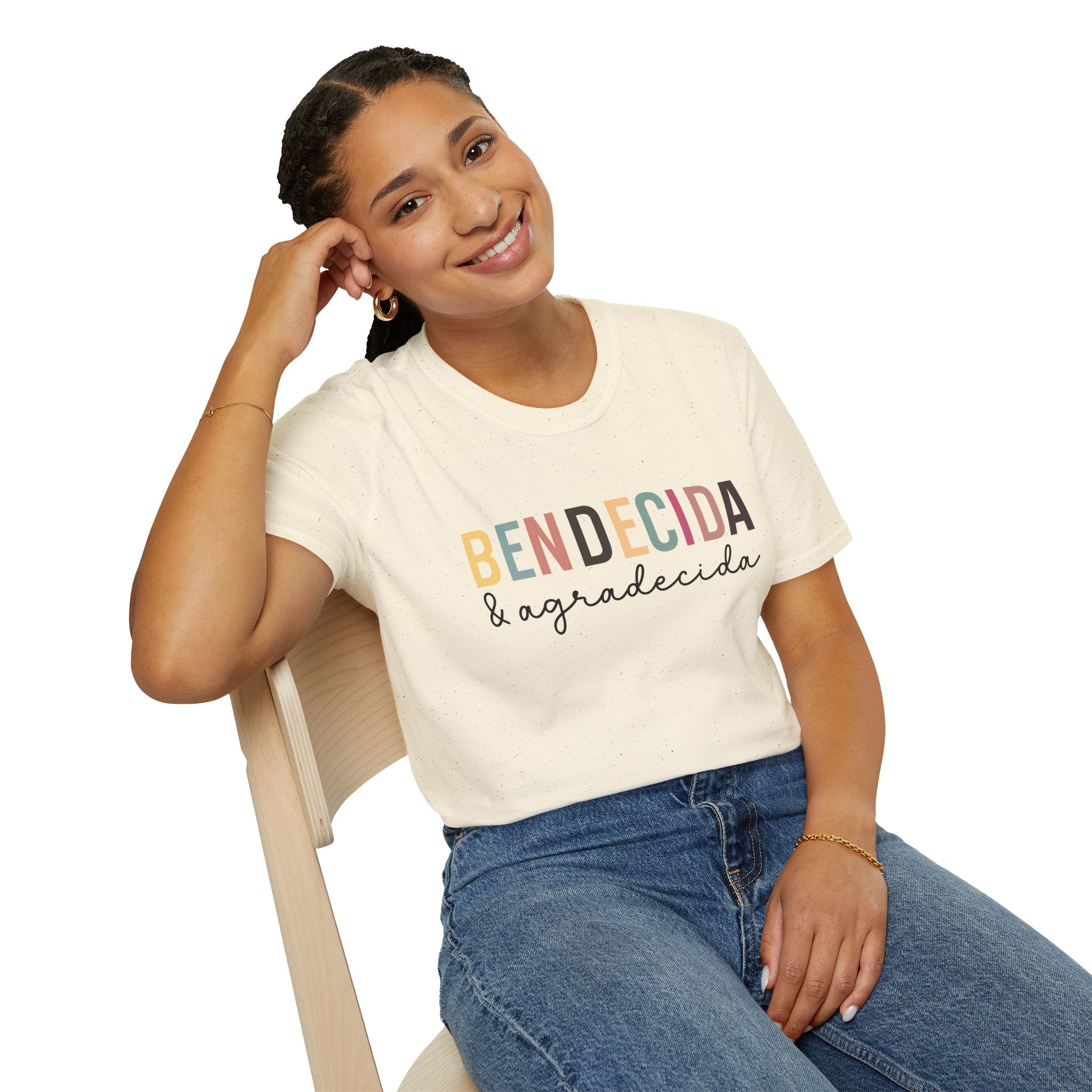 Bendecida & Agradecida T-Shirt | Faith-Inspired Graphic Tee | 100% Cotton