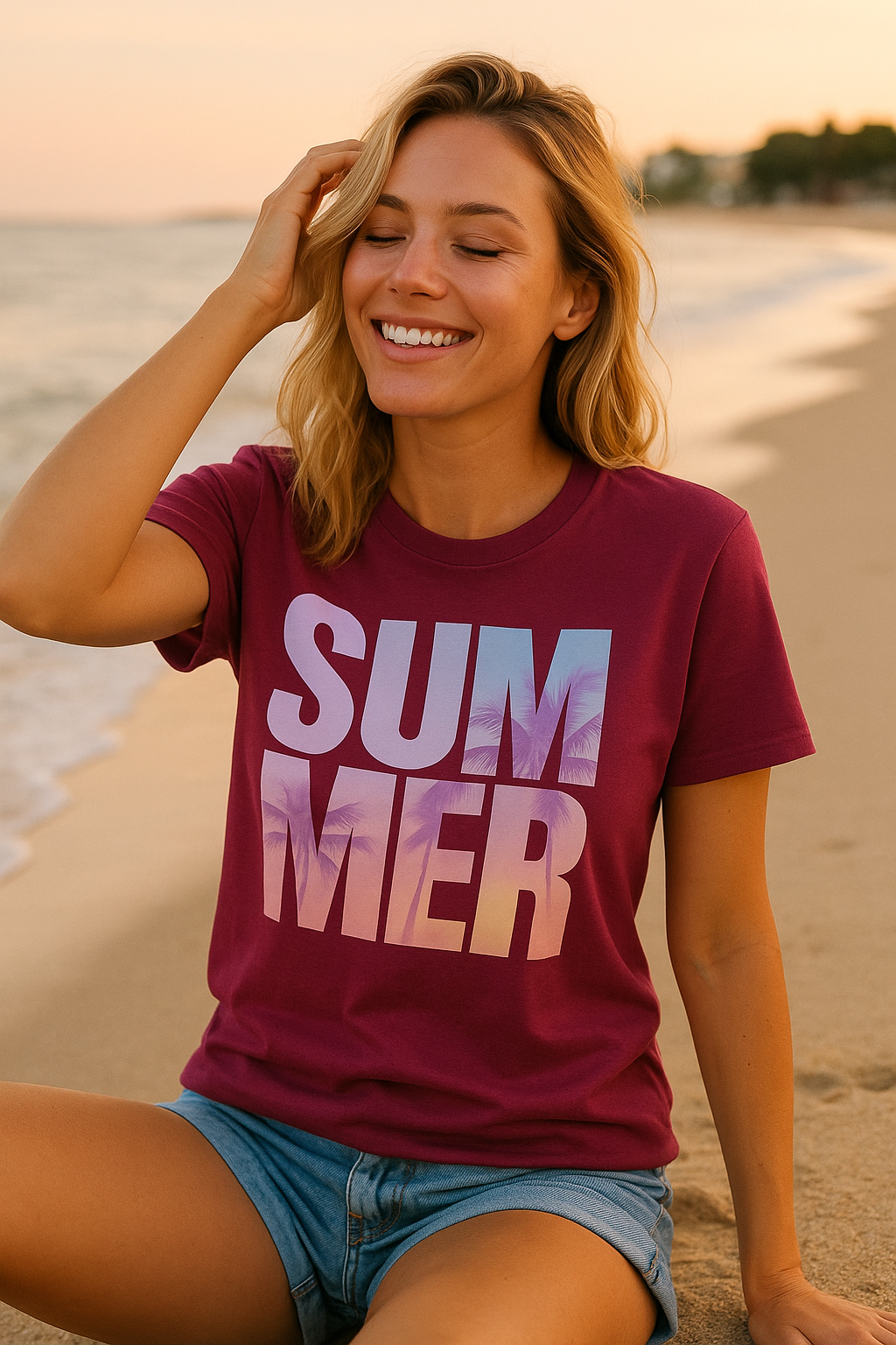 🌴 Summer Vibes Unisex T-Shirt | Pastel Sunset Graphic Tee