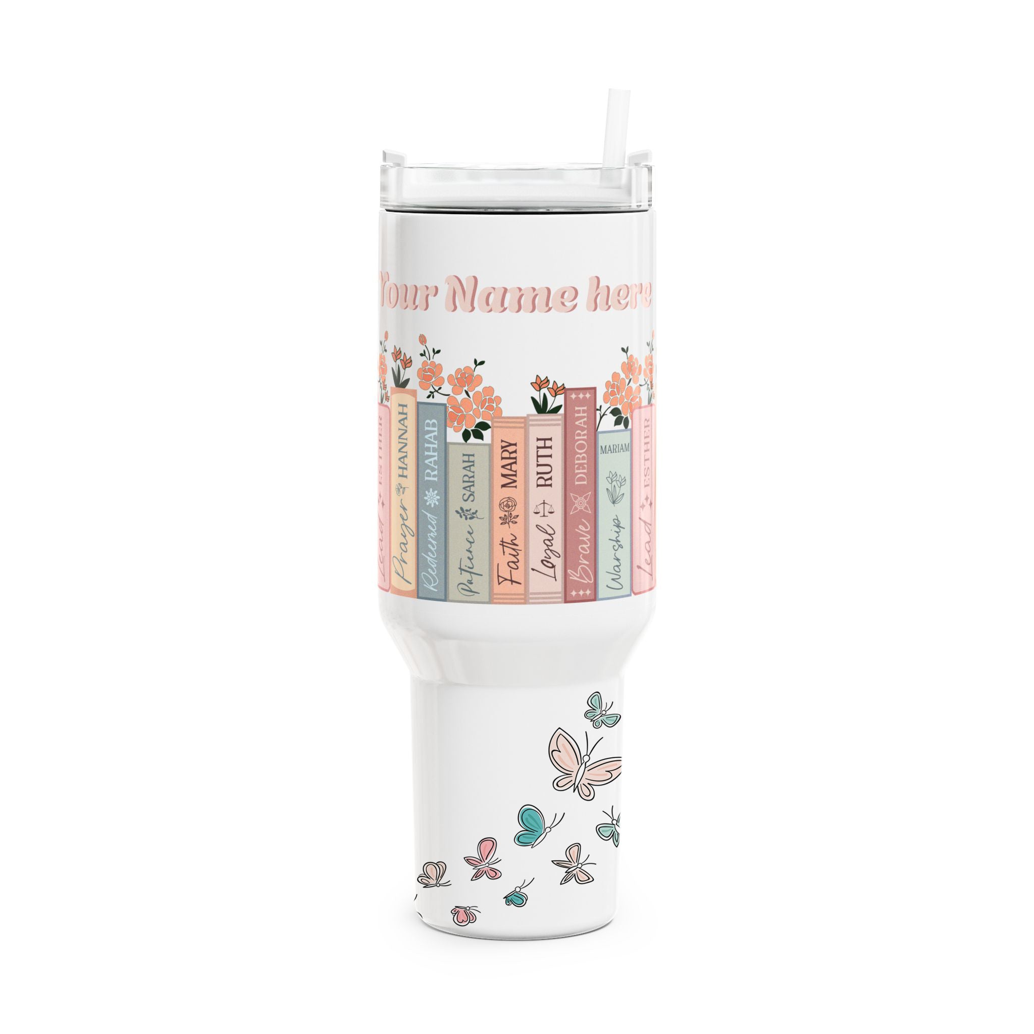Vaso Térmico de Acero Inoxidable 40 oz con Asa – Aislamiento Doble Pared, Tapa y Popote | Ideal para Bebidas Frías y Calientes