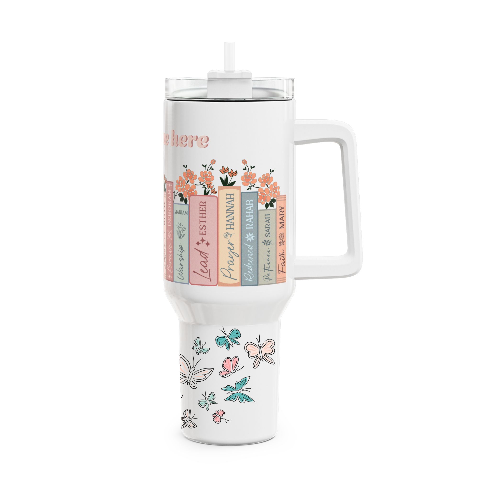 Vaso Térmico de Acero Inoxidable 40 oz con Asa – Aislamiento Doble Pared, Tapa y Popote | Ideal para Bebidas Frías y Calientes