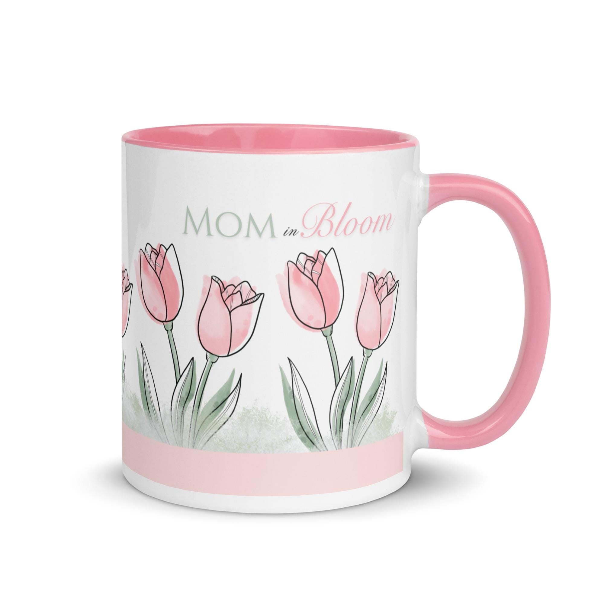 Blooming Mom Mug | Mothers Day Gift for Mom | Floral Coffee Mug | Cute Pink Mug | Gift for New Mom | Aesthetic Mama Cup