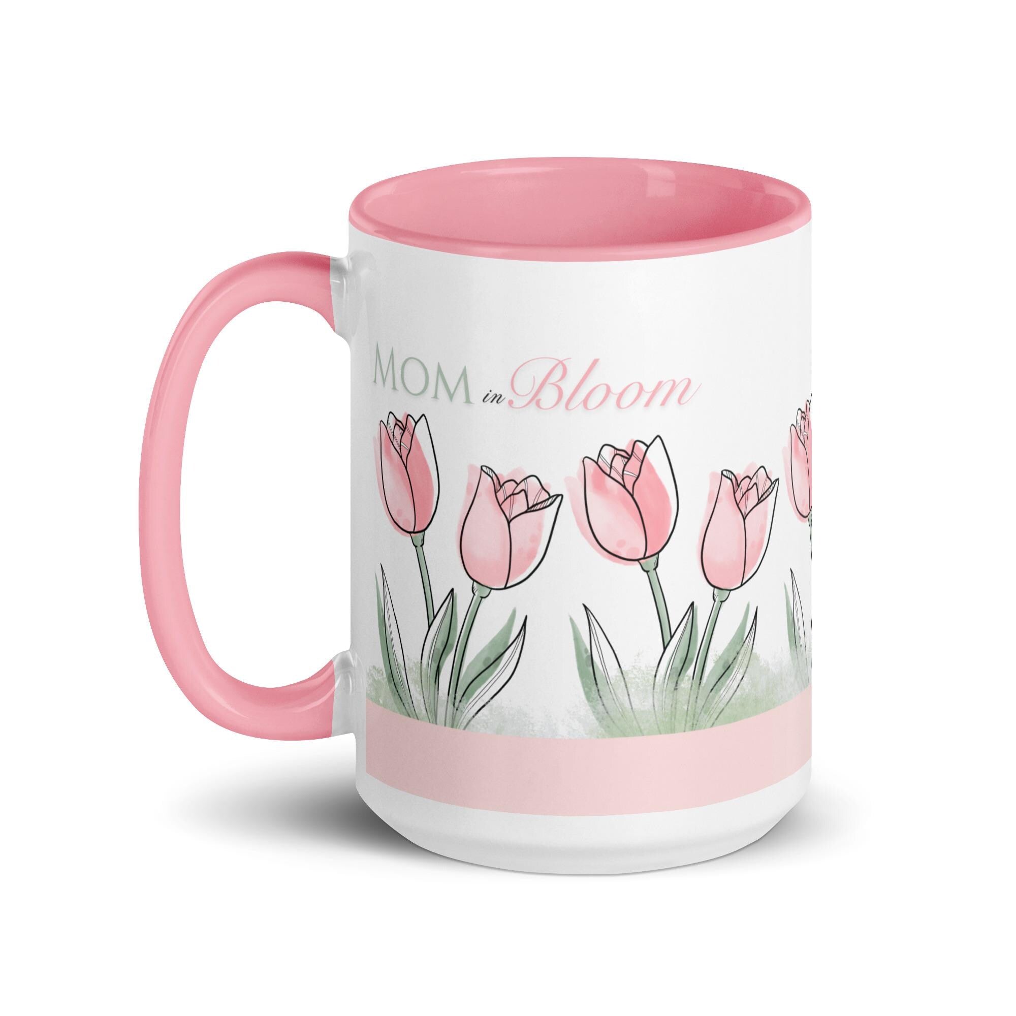 Blooming Mom Mug | Mothers Day Gift for Mom | Floral Coffee Mug | Cute Pink Mug | Gift for New Mom | Aesthetic Mama Cup