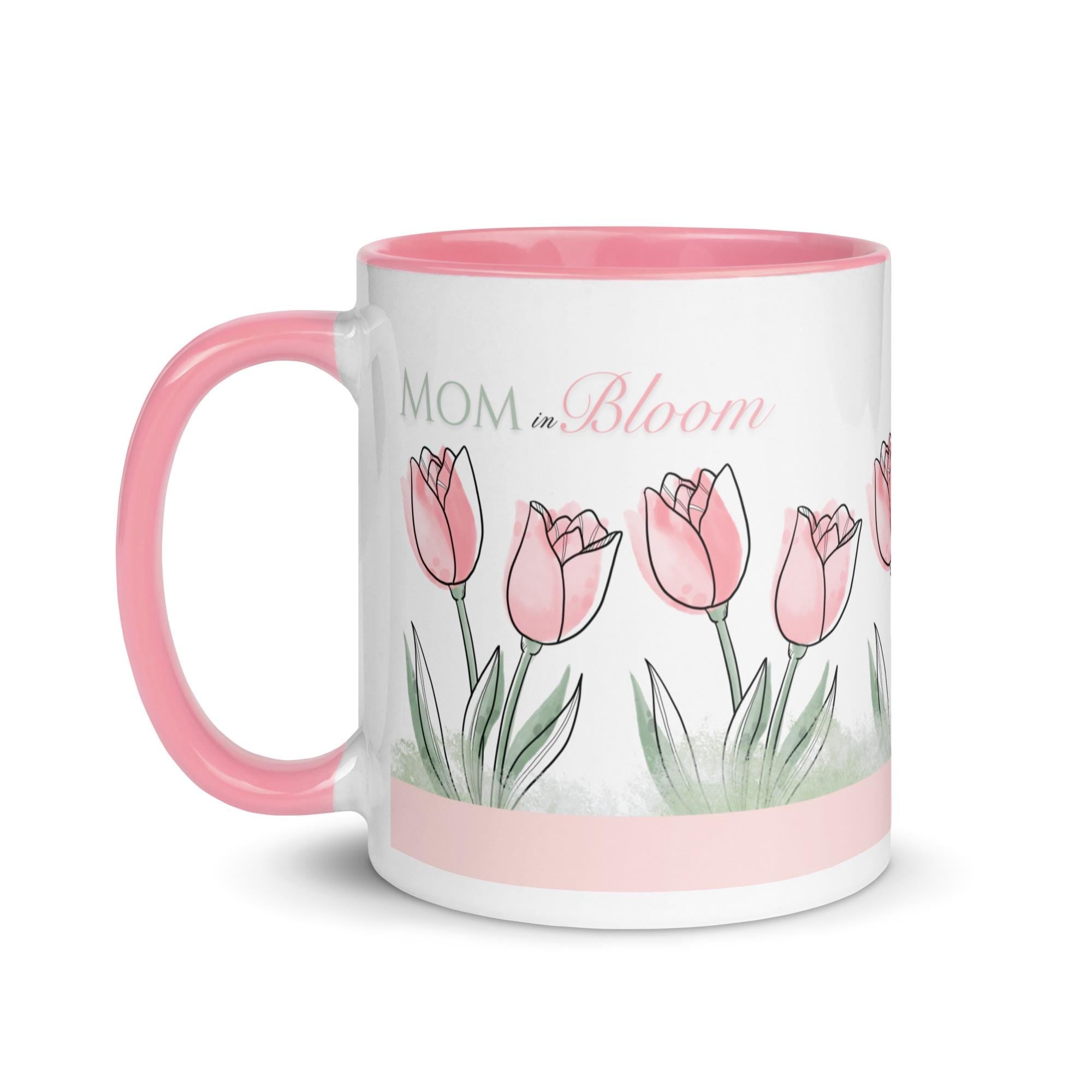 Blooming Mom Mug | Mothers Day Gift for Mom | Floral Coffee Mug | Cute Pink Mug | Gift for New Mom | Aesthetic Mama Cup
