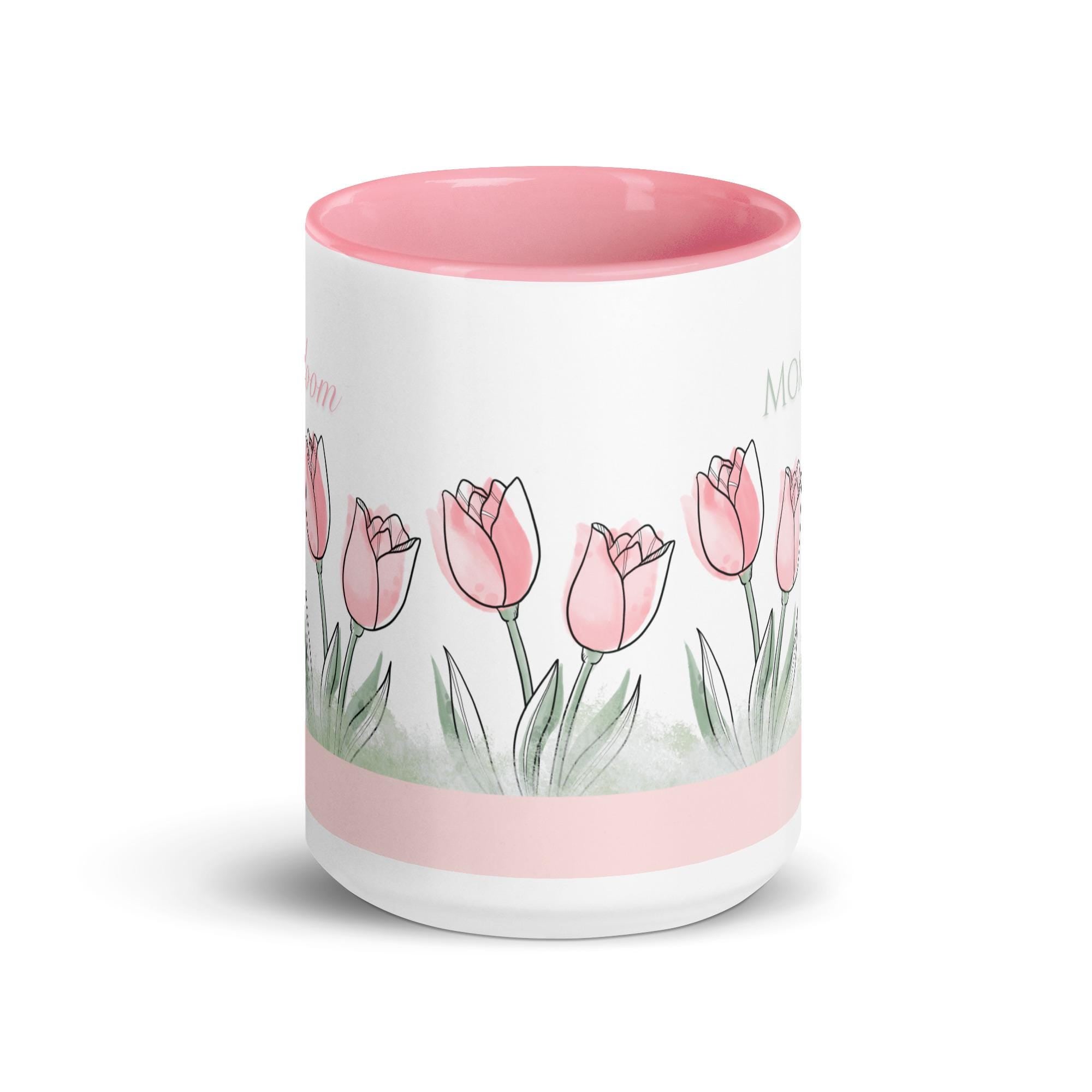 Blooming Mom Mug | Mothers Day Gift for Mom | Floral Coffee Mug | Cute Pink Mug | Gift for New Mom | Aesthetic Mama Cup