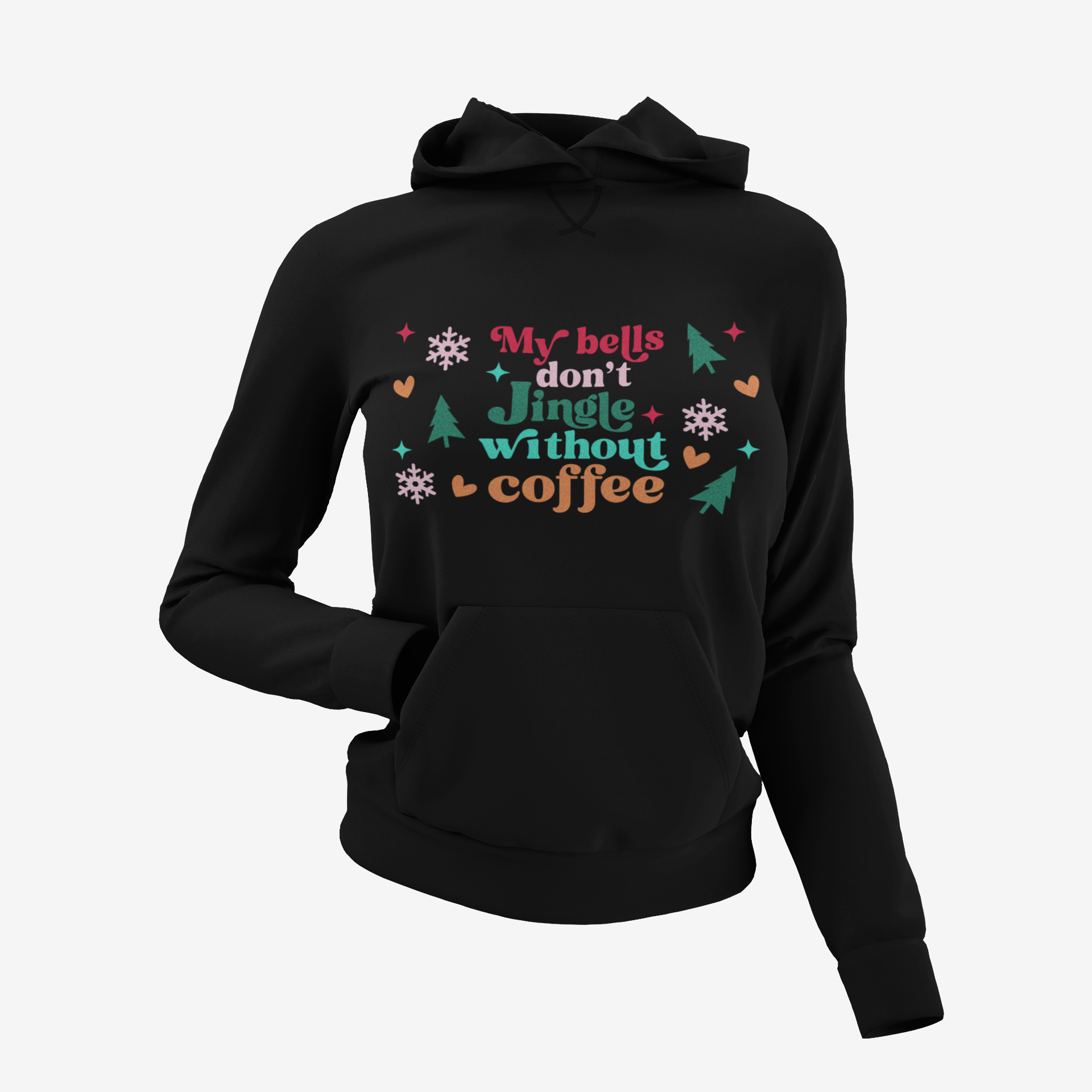 Sudadera negra de mujer con frase graciosa en tonos navideños ideal para regalar en Navidad