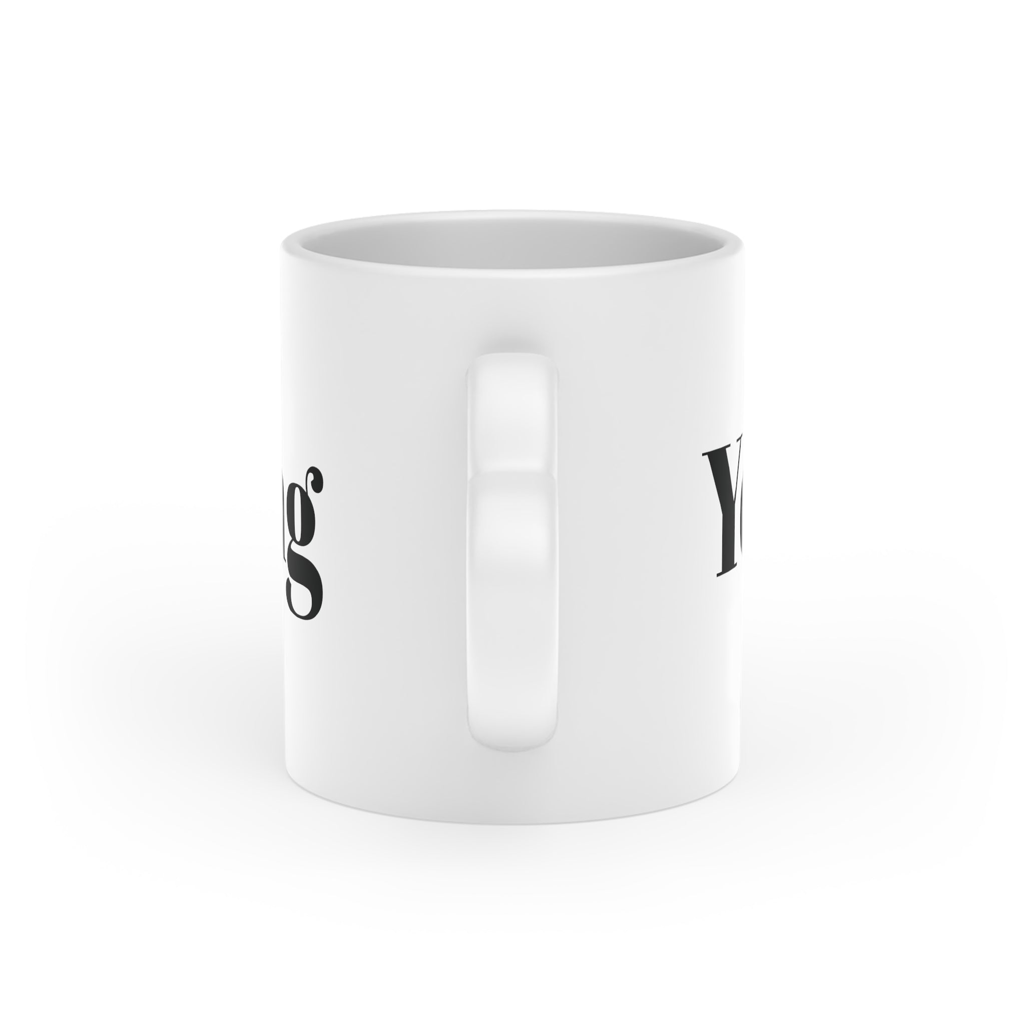 White heart-handle sublimation mug styled on a tabletop, ideal for gift inspiration.