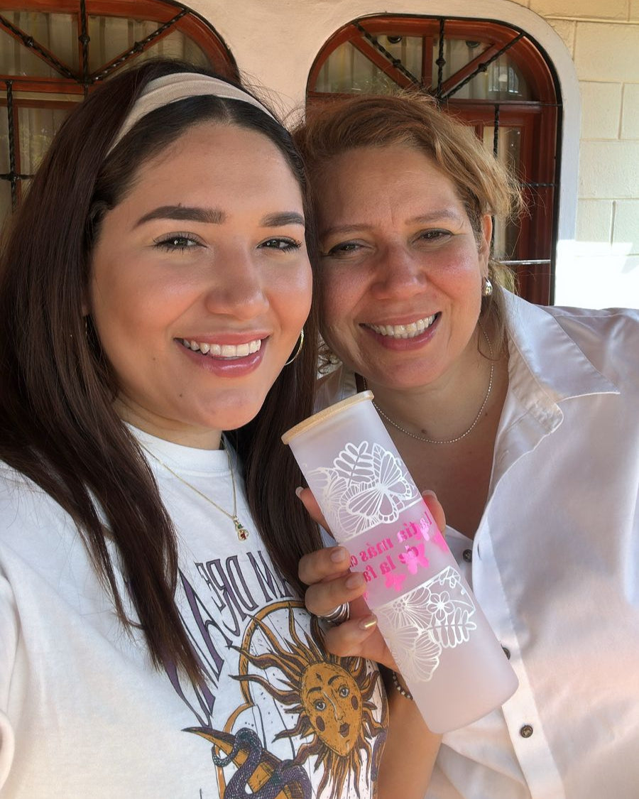 regalo para mama, personalizado, tumbler de cristal