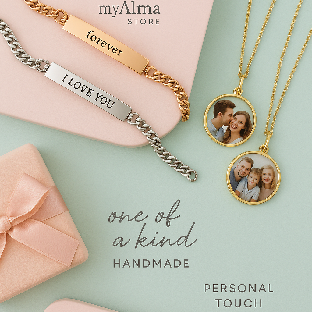 personalized gift, engraved bracelet, photo necklace, custom keychain, unique gifts for her/him