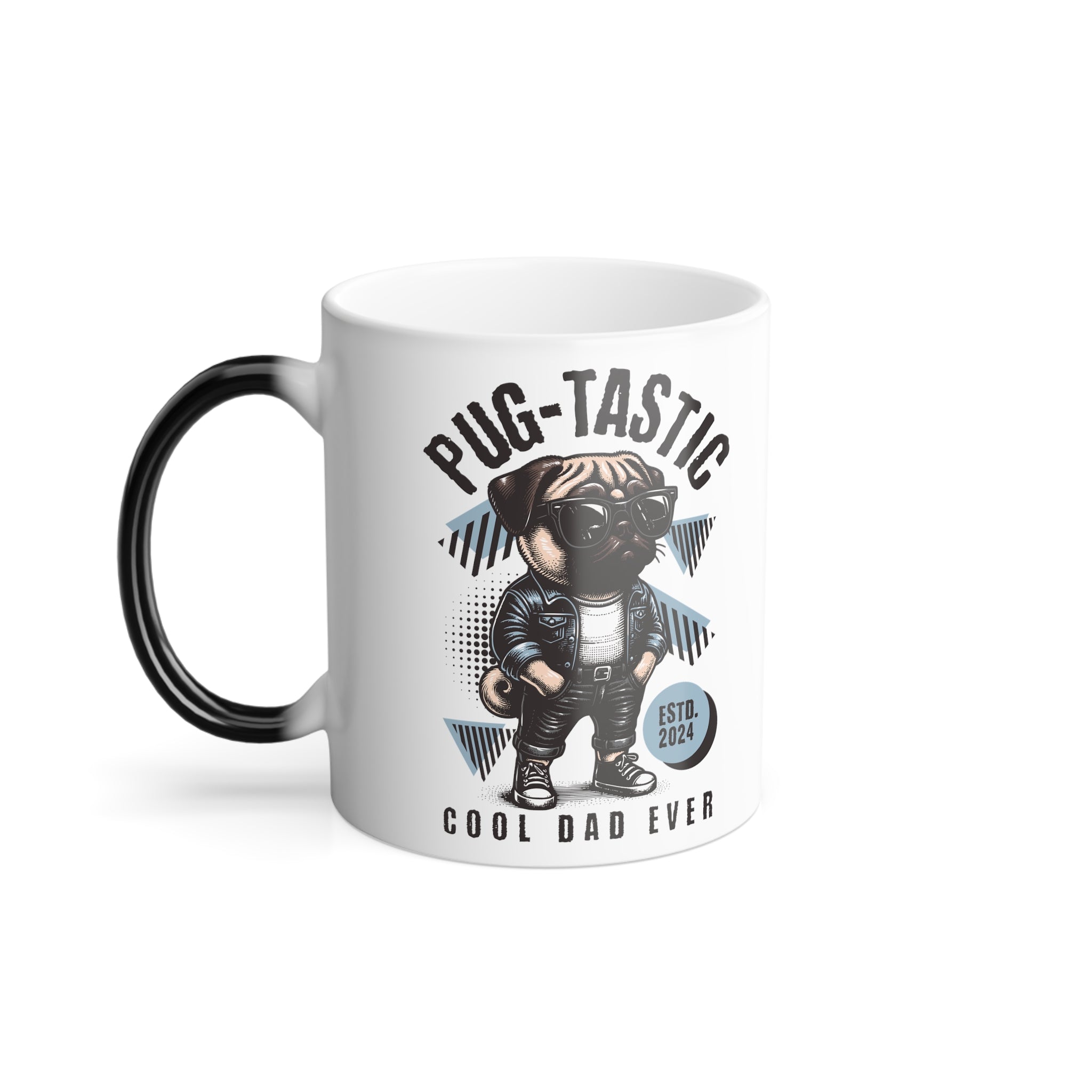 Color Morphing ceramic Mug, 12 and 15oz, Pup-tastic cool dad