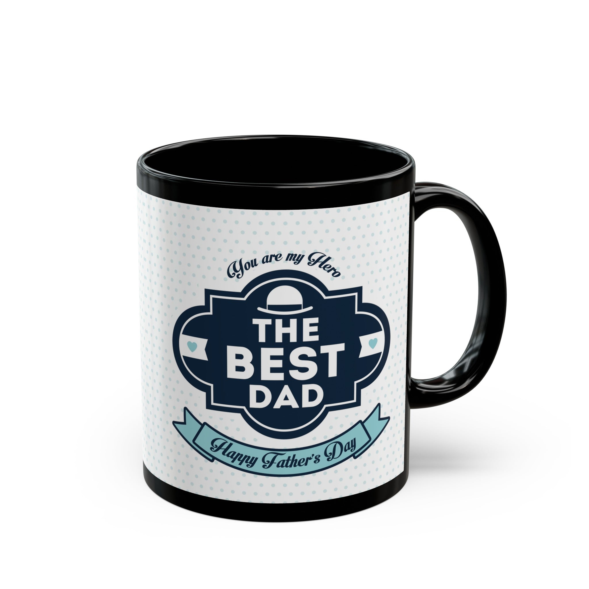 Father's Day, black ceramic mug, 12 and 15 oz, The best dad