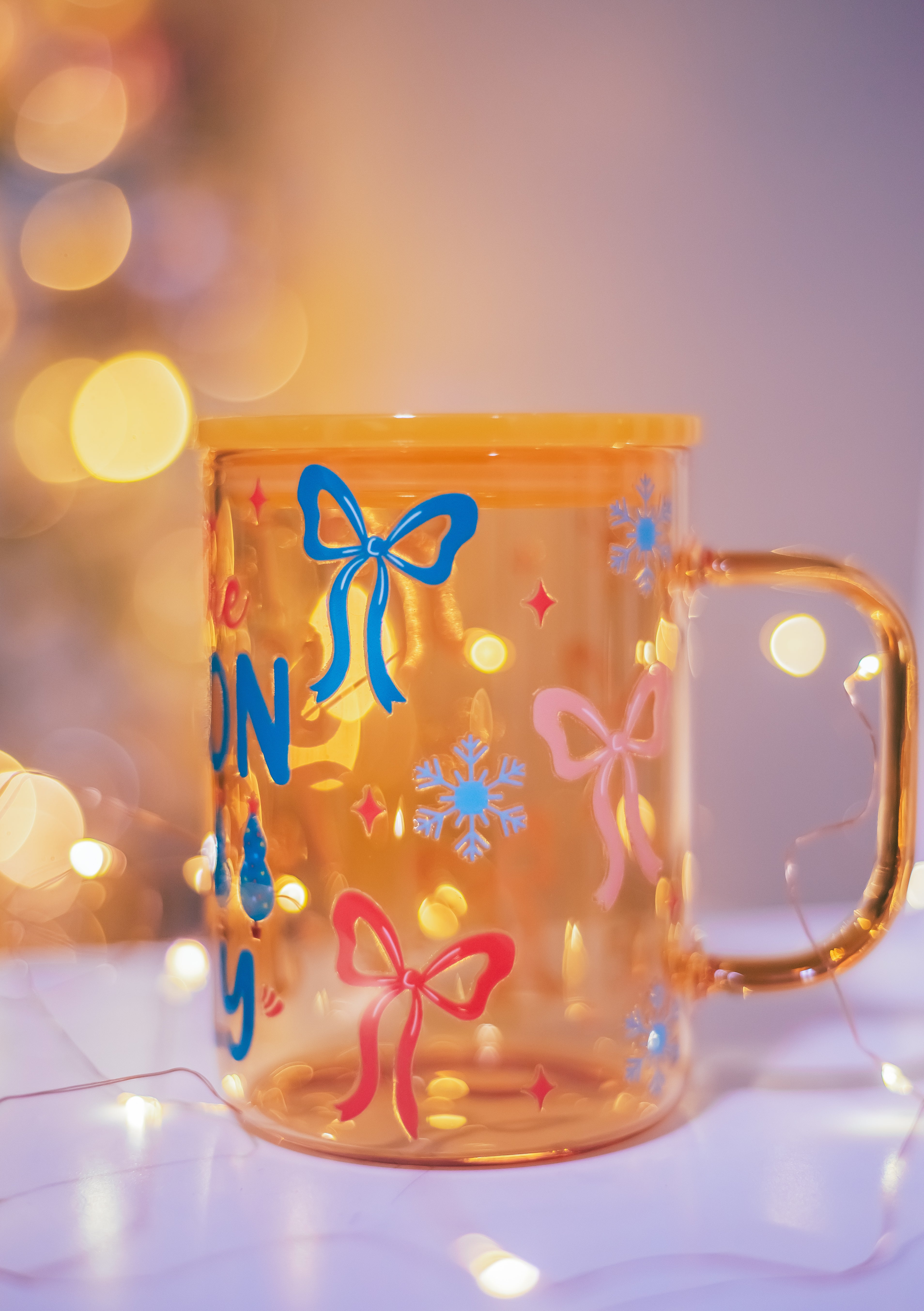 Christmas Yellow Jelly glass mug