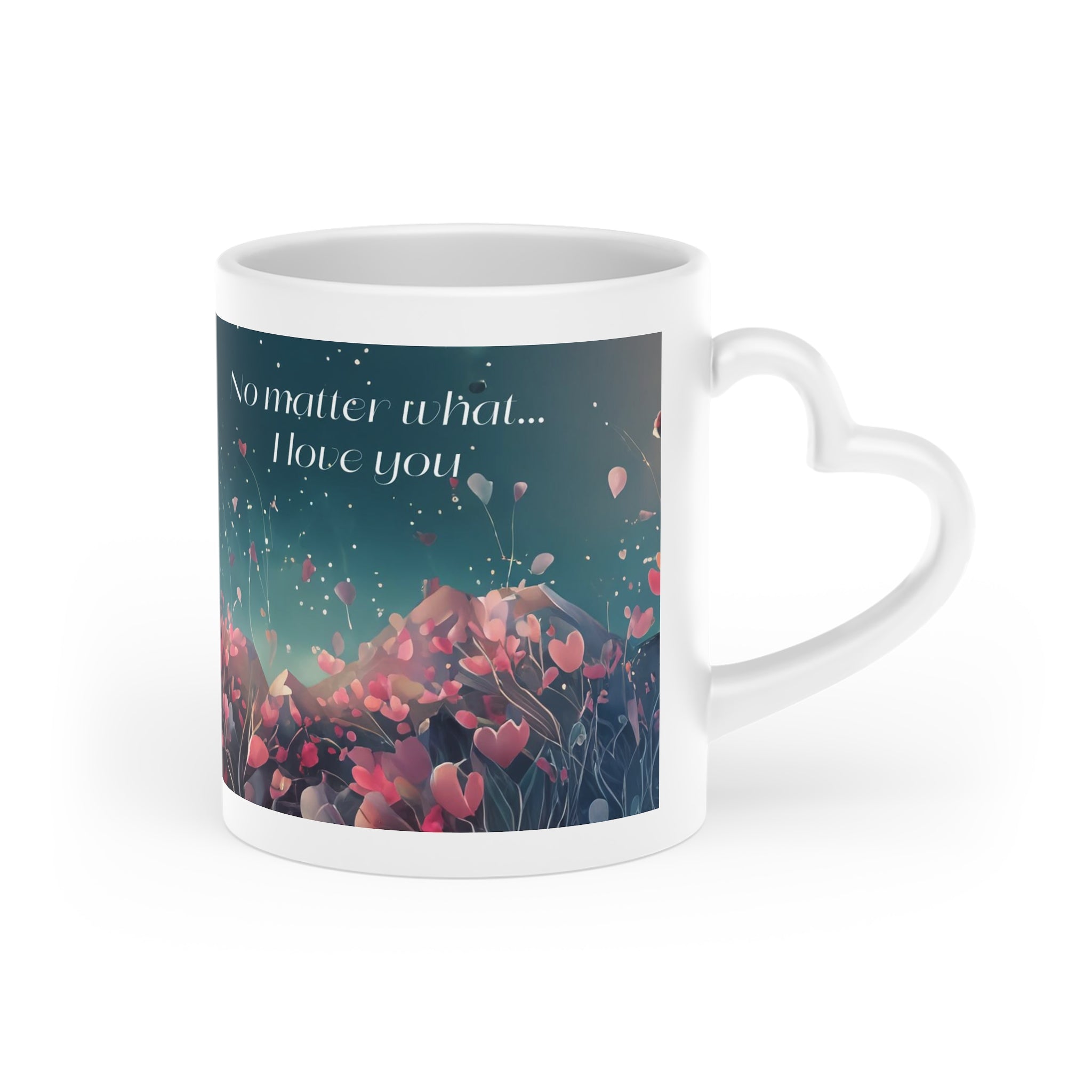 Heart-Shaped Mug with AI lanscape