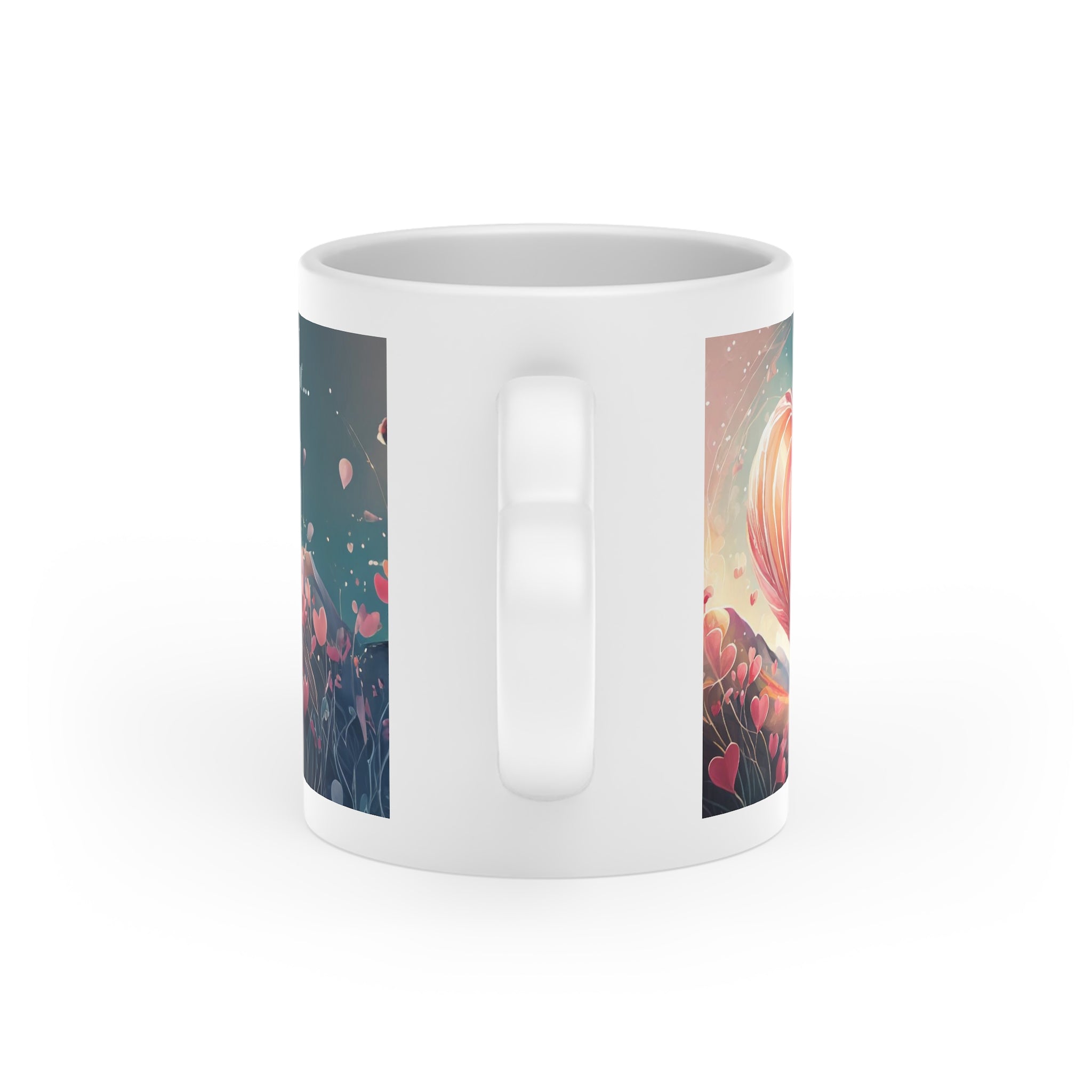 Heart-Shaped Mug with AI lanscape