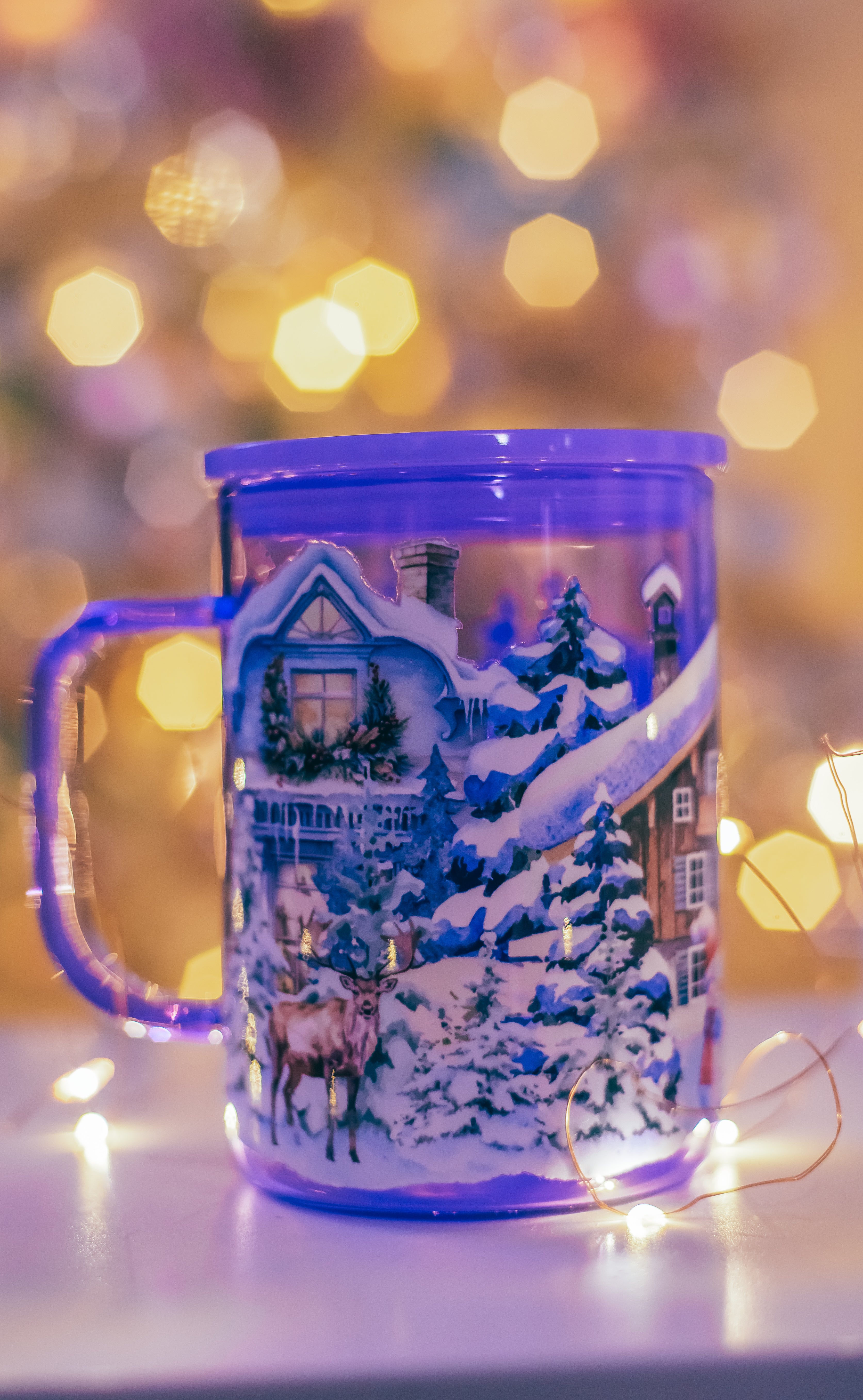 Christmas purple Jelly glass mug