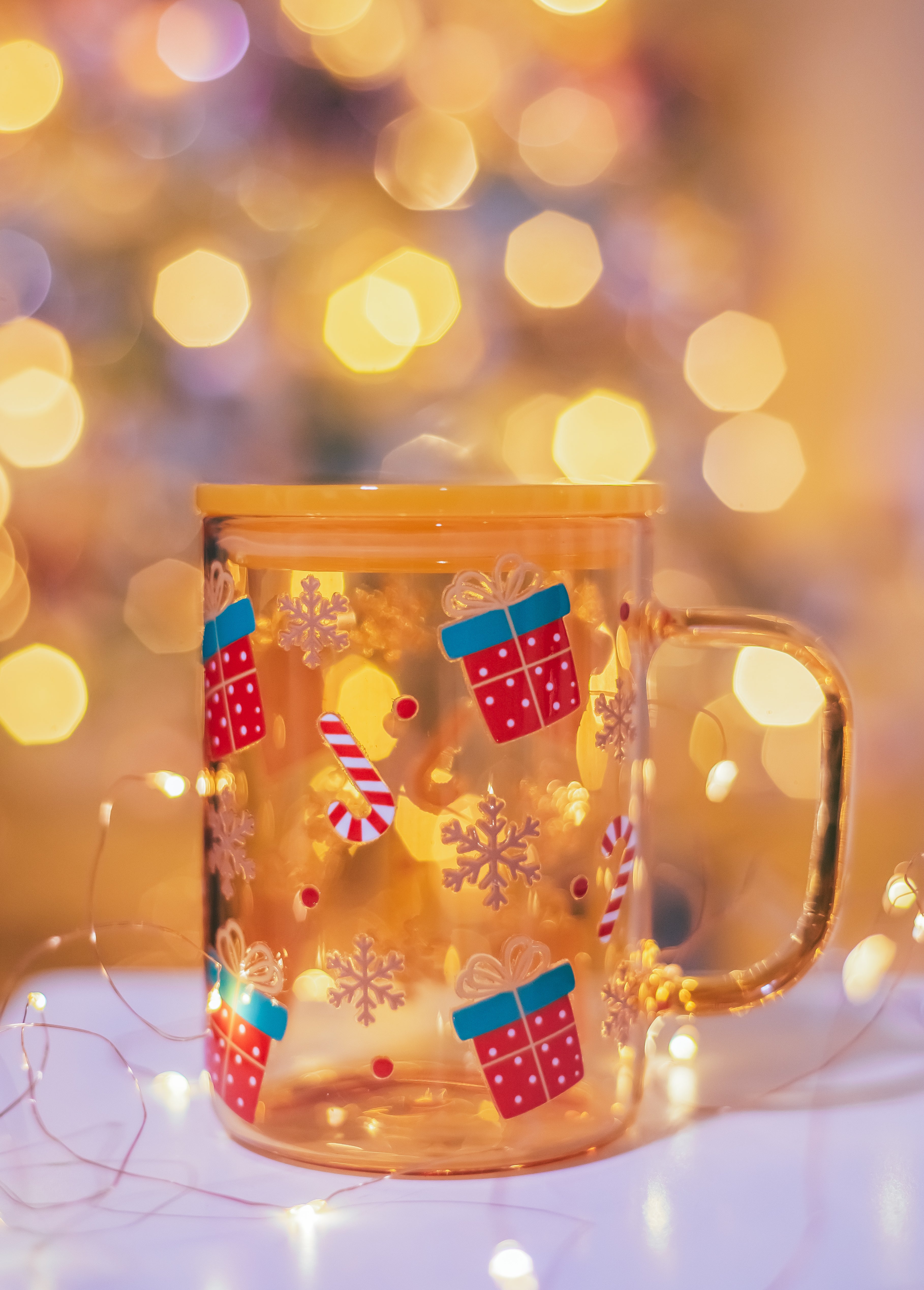 Christmas Yellow Jelly glass mug