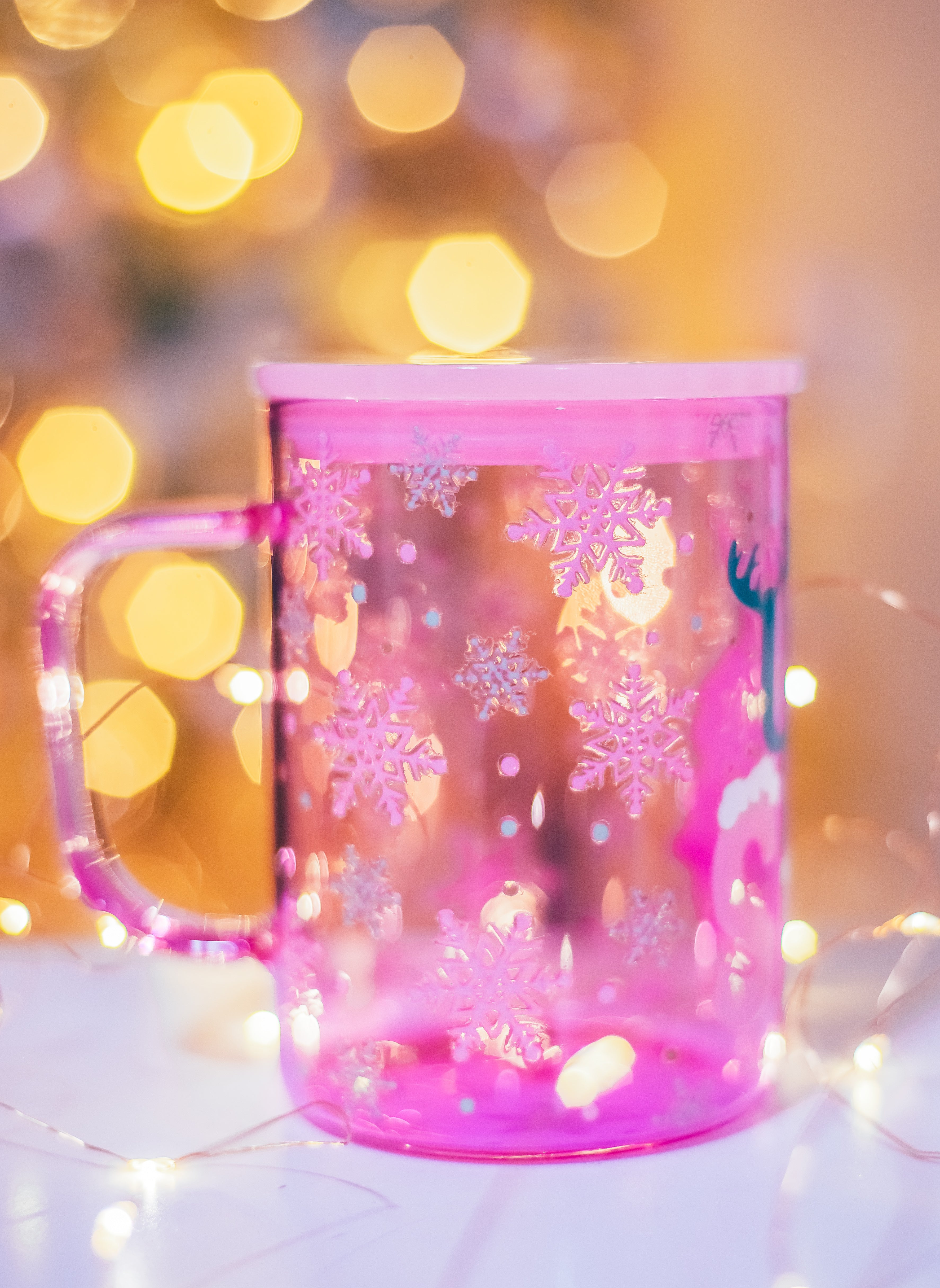 Christmas Pink Jelly glass mug