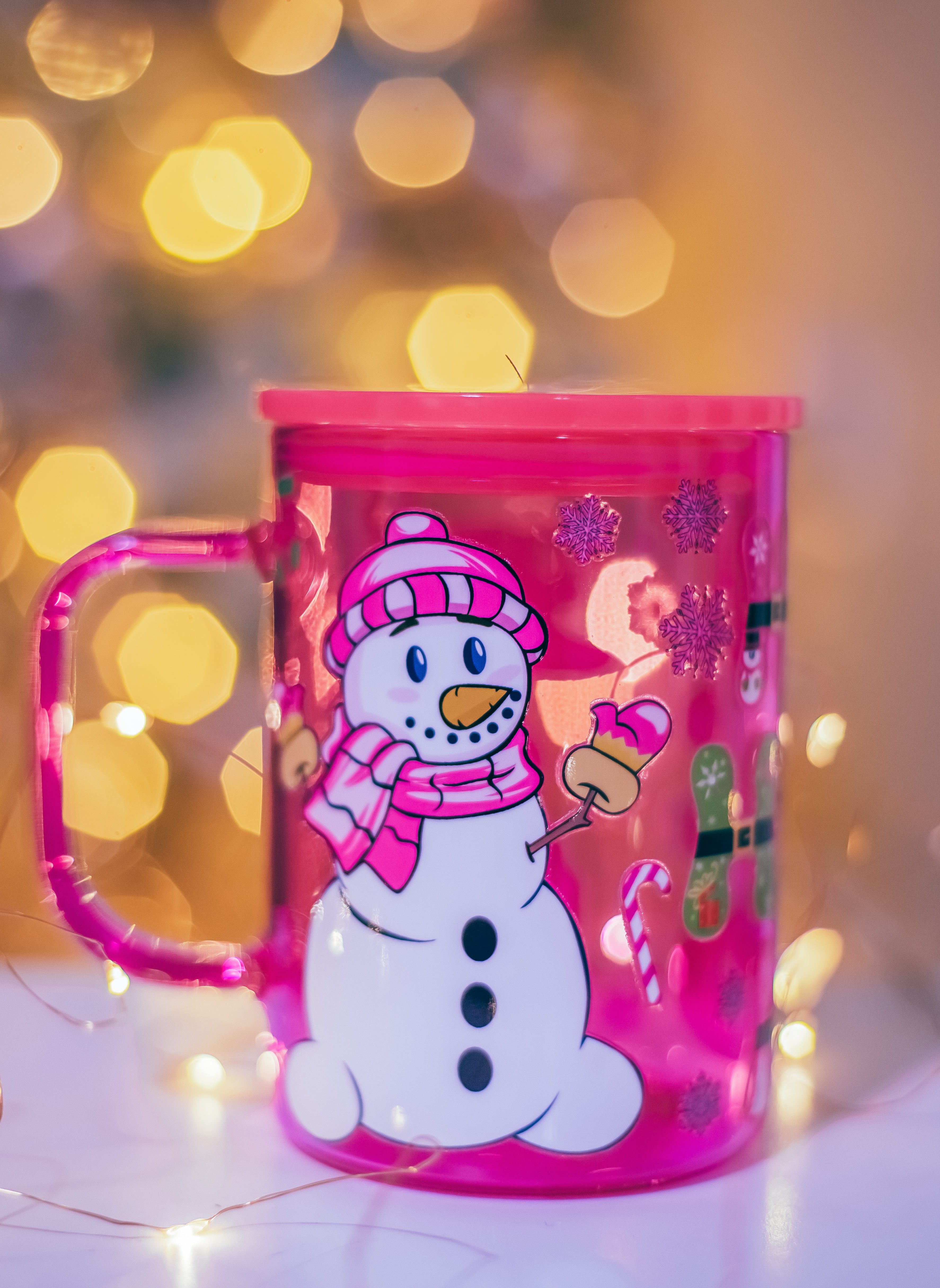 Christmas Pink Jelly glass mug