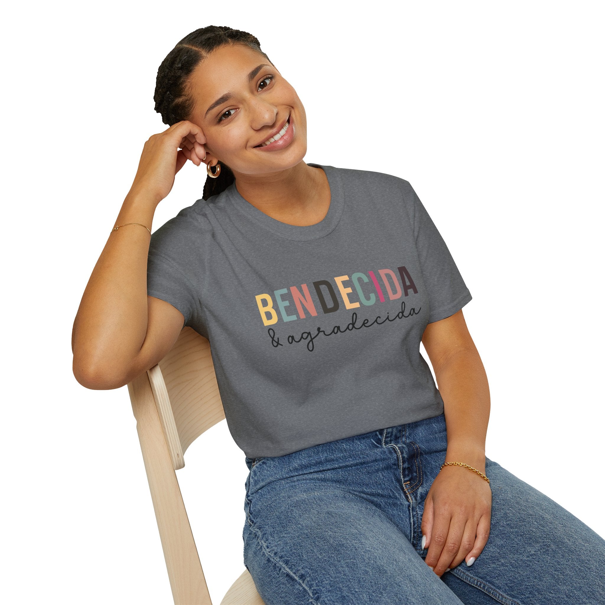 Bendecida & Agradecida T-Shirt | Faith-Inspired Graphic Tee | 100% Cotton