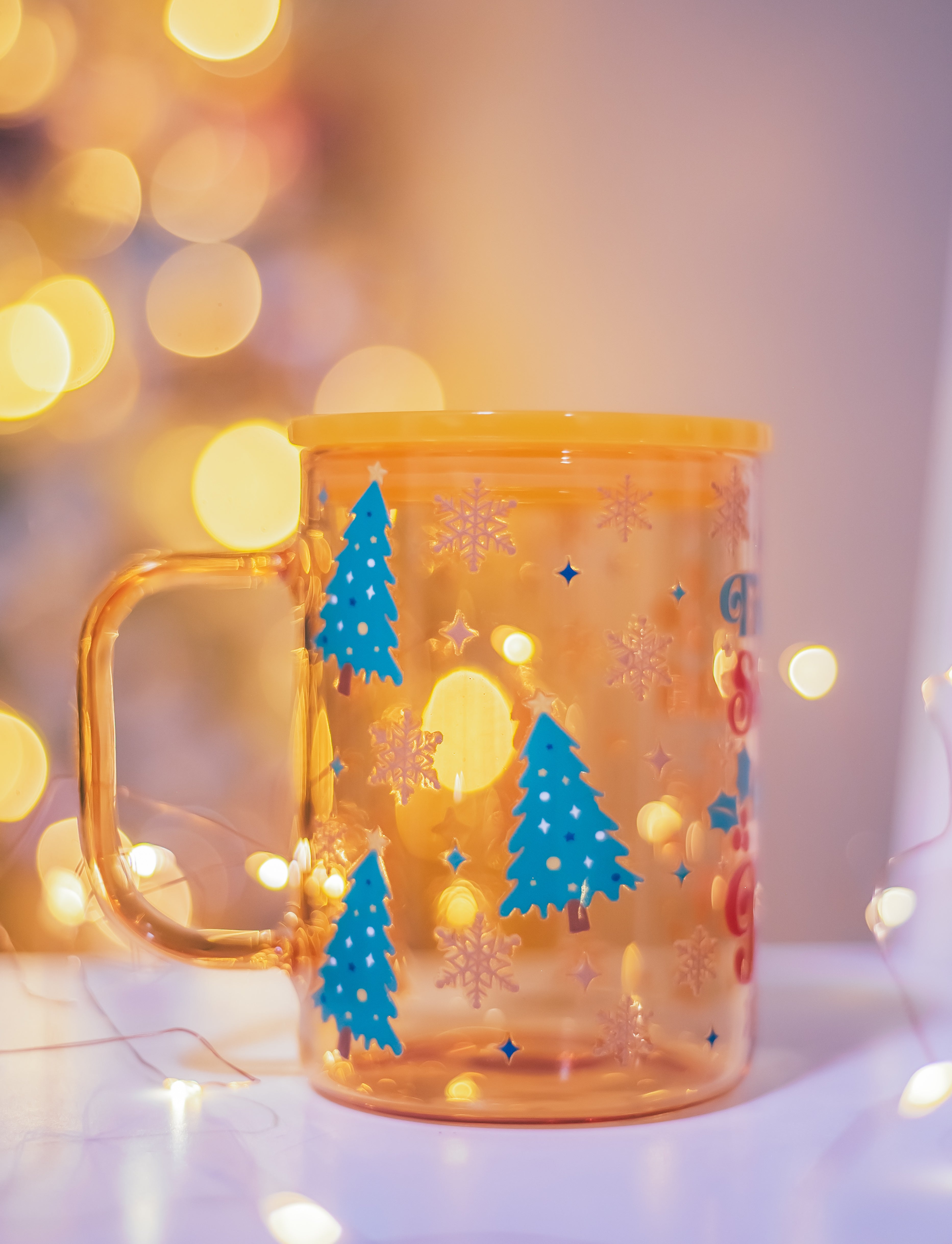 Christmas Yellow Jelly glass mug