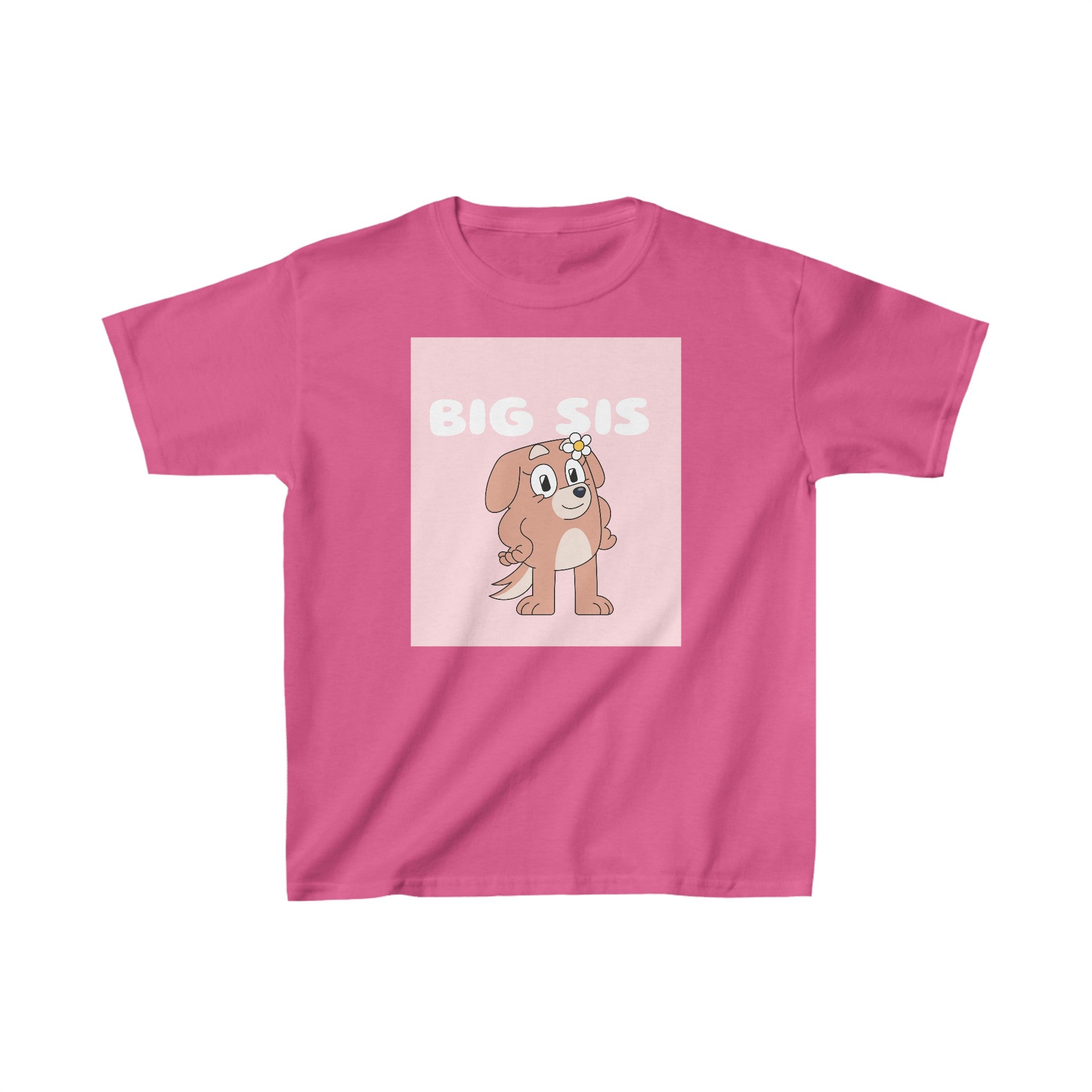 Camiseta de algodón pesado para niños Big Sis