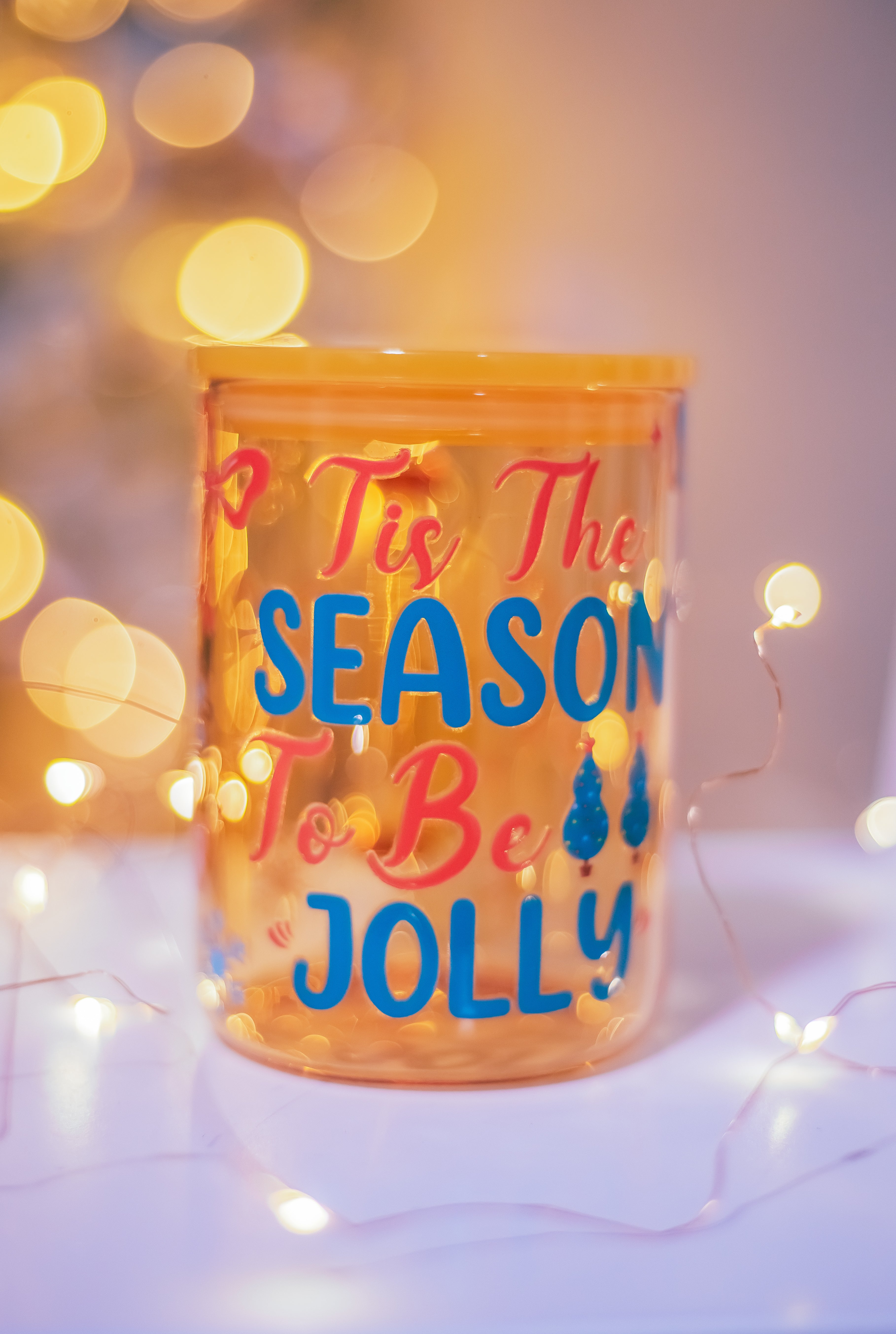 Christmas Yellow Jelly glass mug