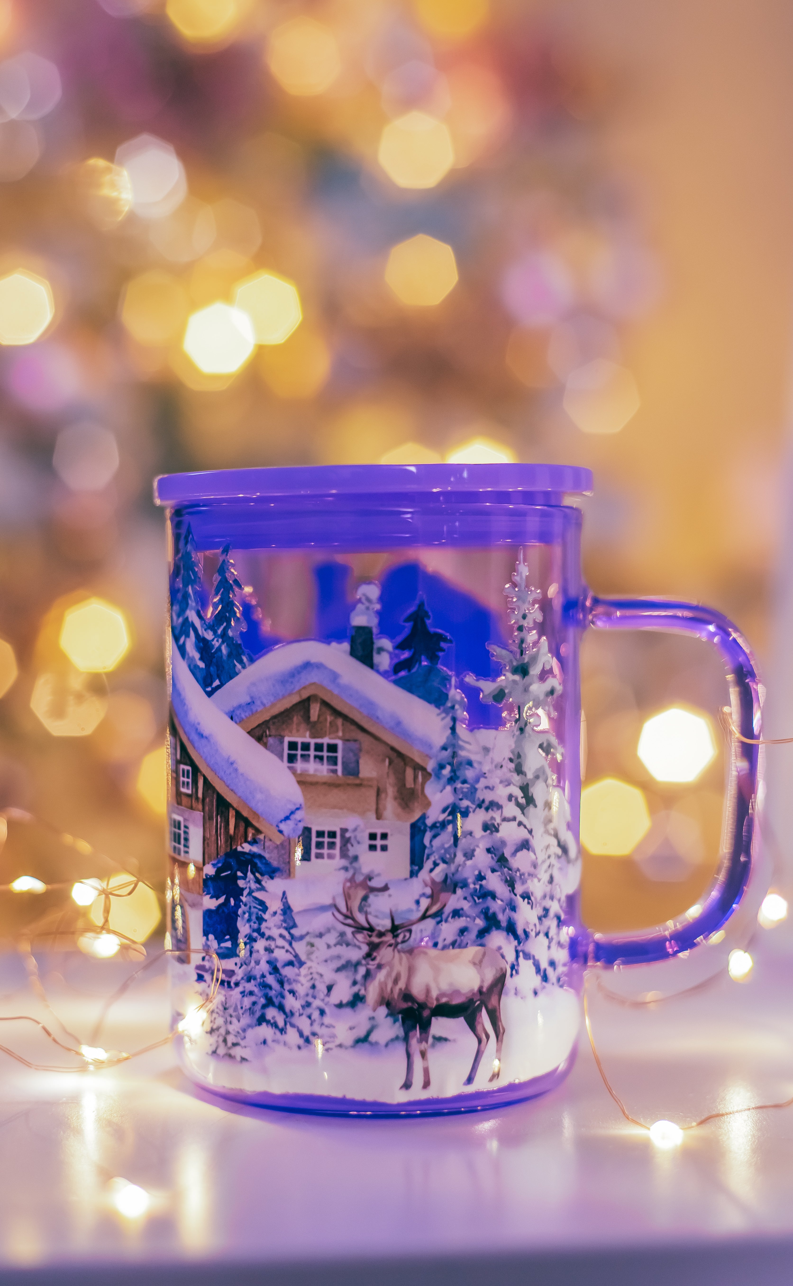 Christmas purple Jelly glass mug