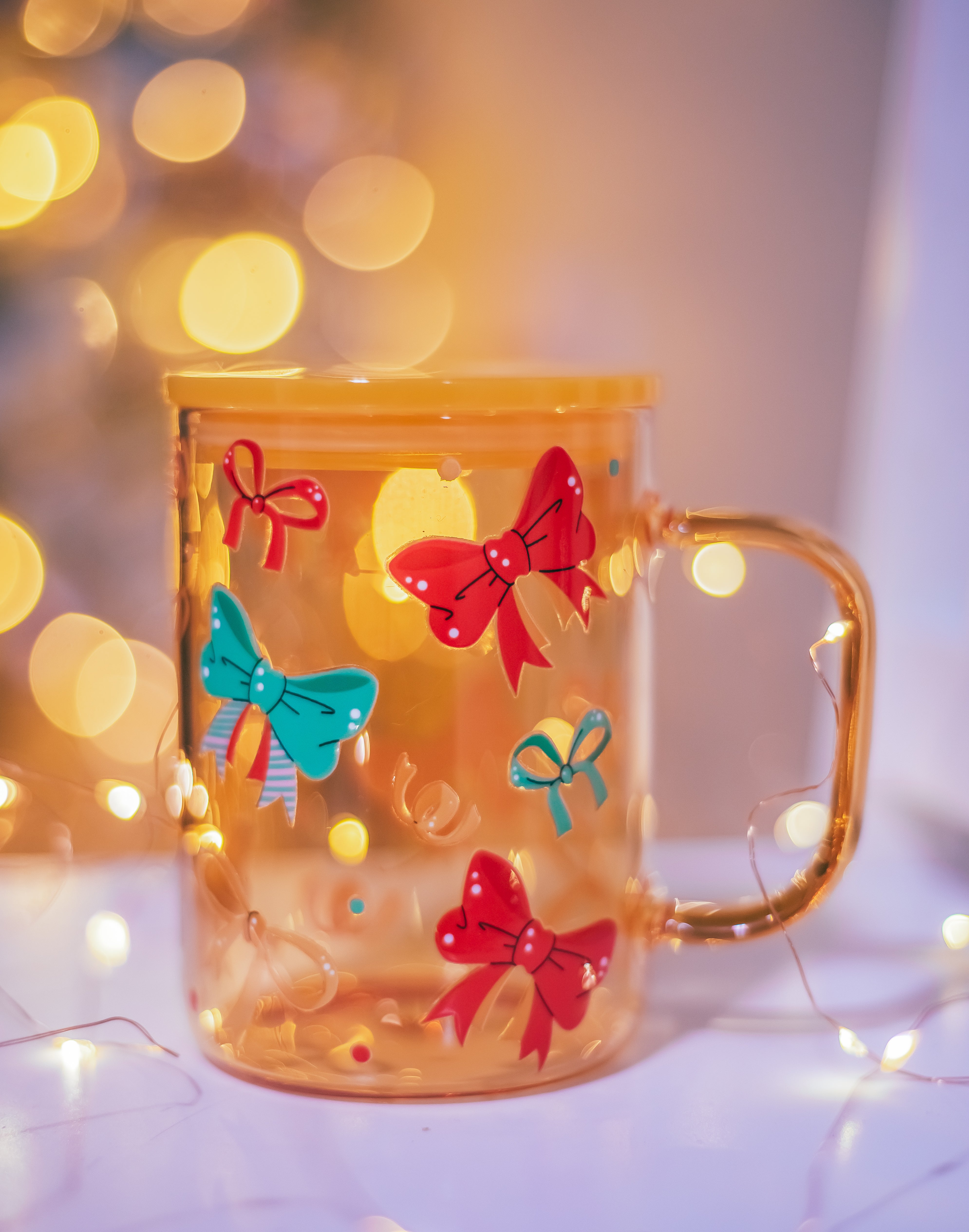 Christmas Yellow Jelly glass mug