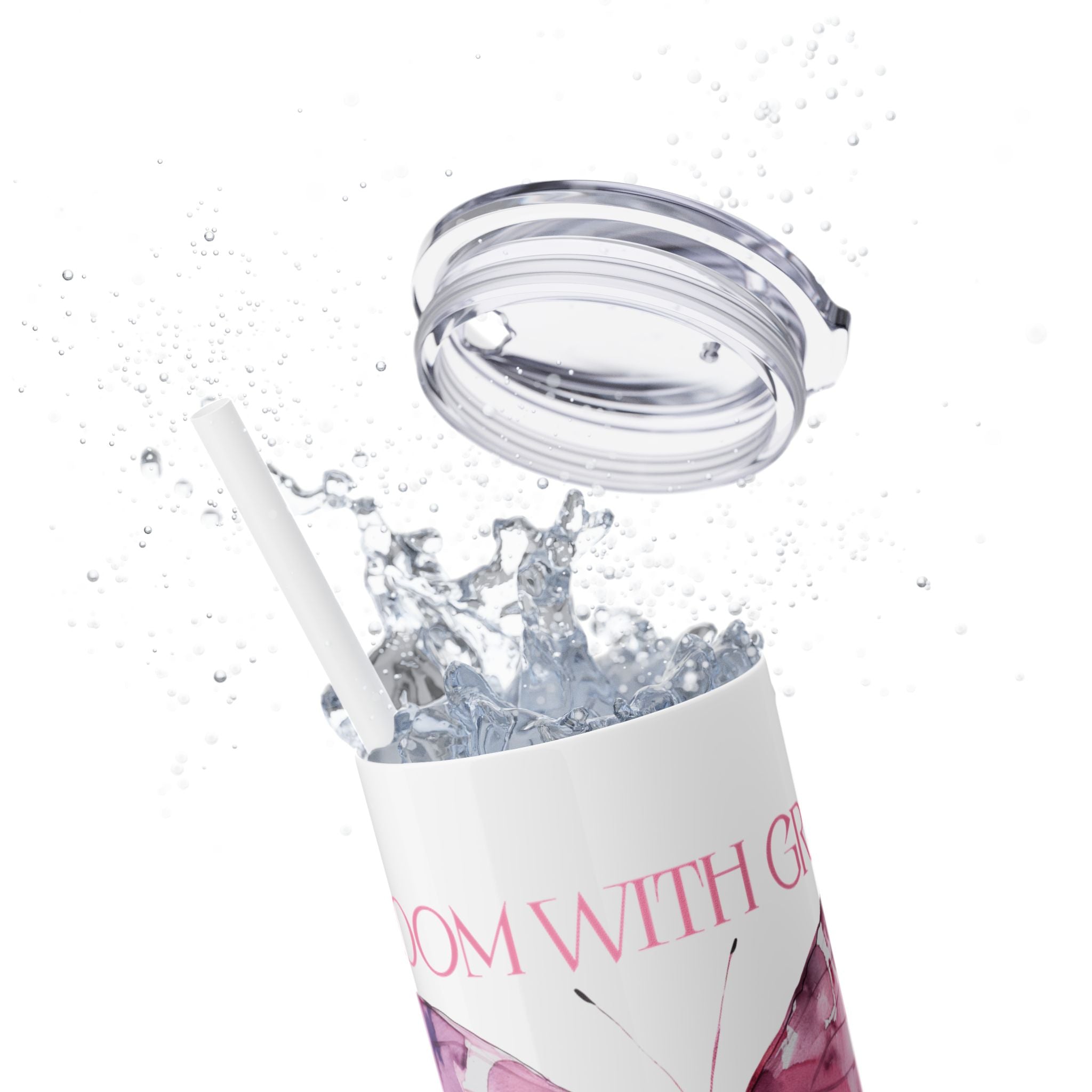 Bloom with Grace: Butterfly Skinny Tumbler for Everyday Inspiration