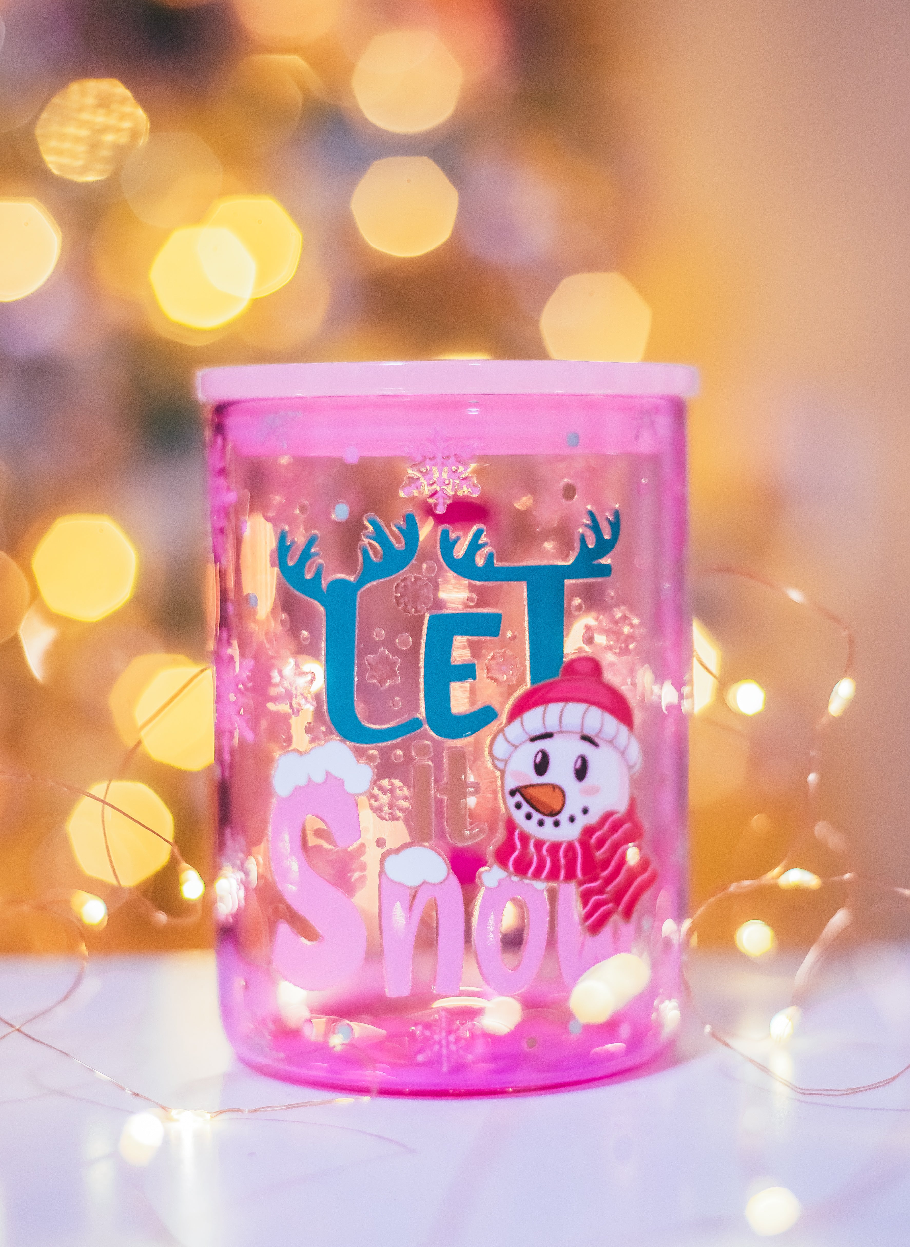 Christmas Pink Jelly glass mug