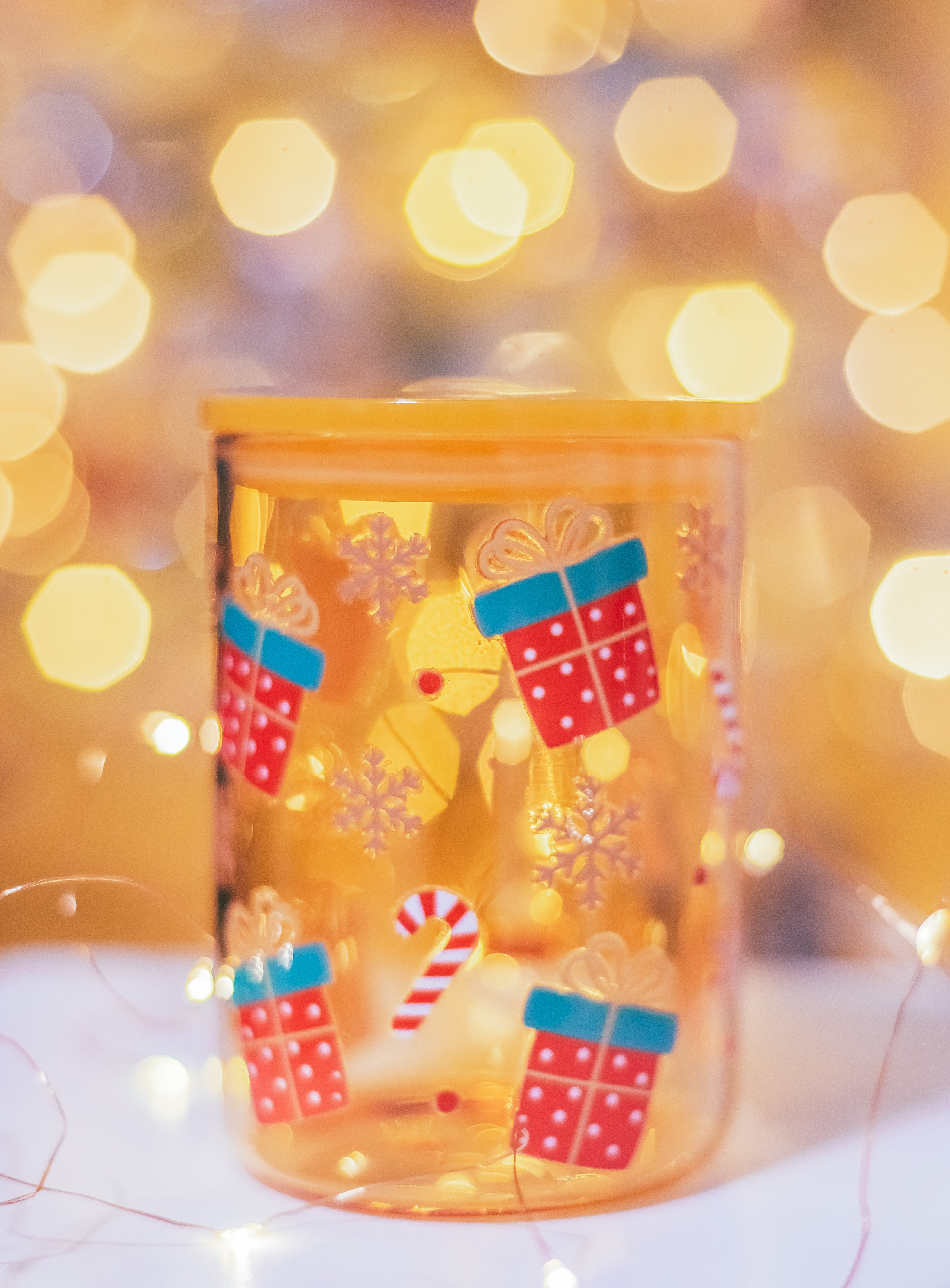 Christmas Yellow Jelly glass mug