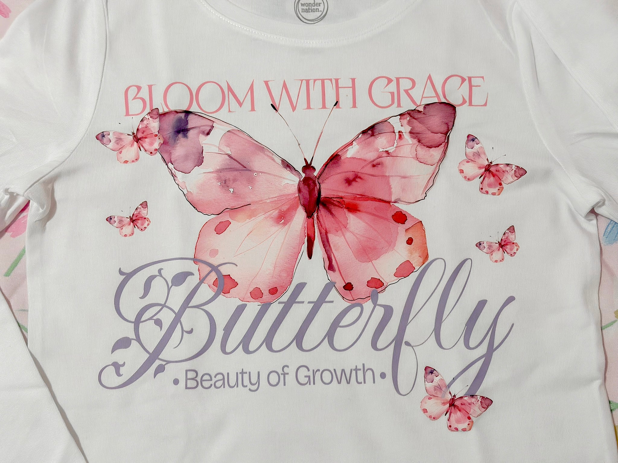 Graceful Growth: Butterfly Long-Sleeve Tee for Girls