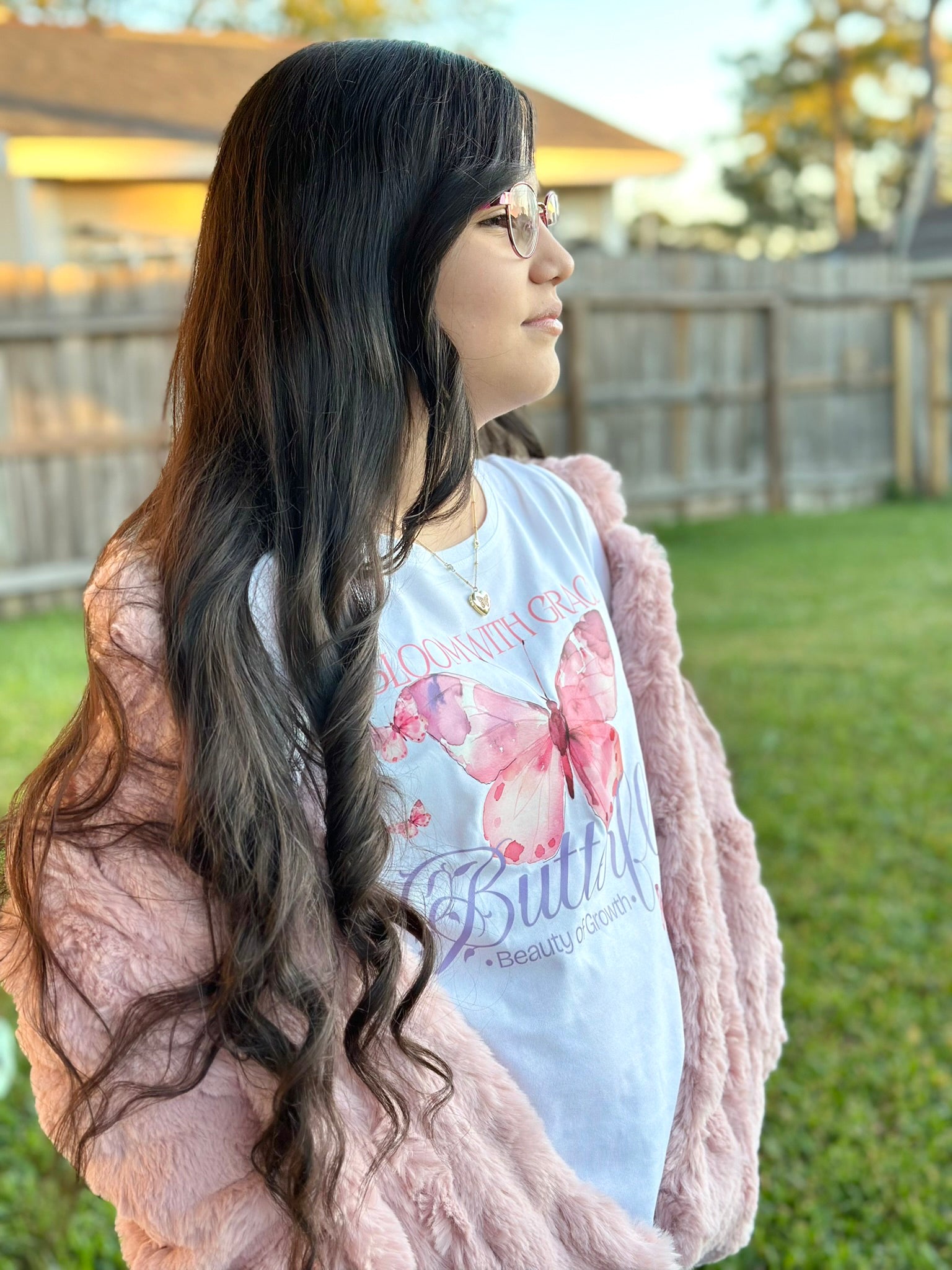 Graceful Growth: Butterfly Long-Sleeve Tee for Girls