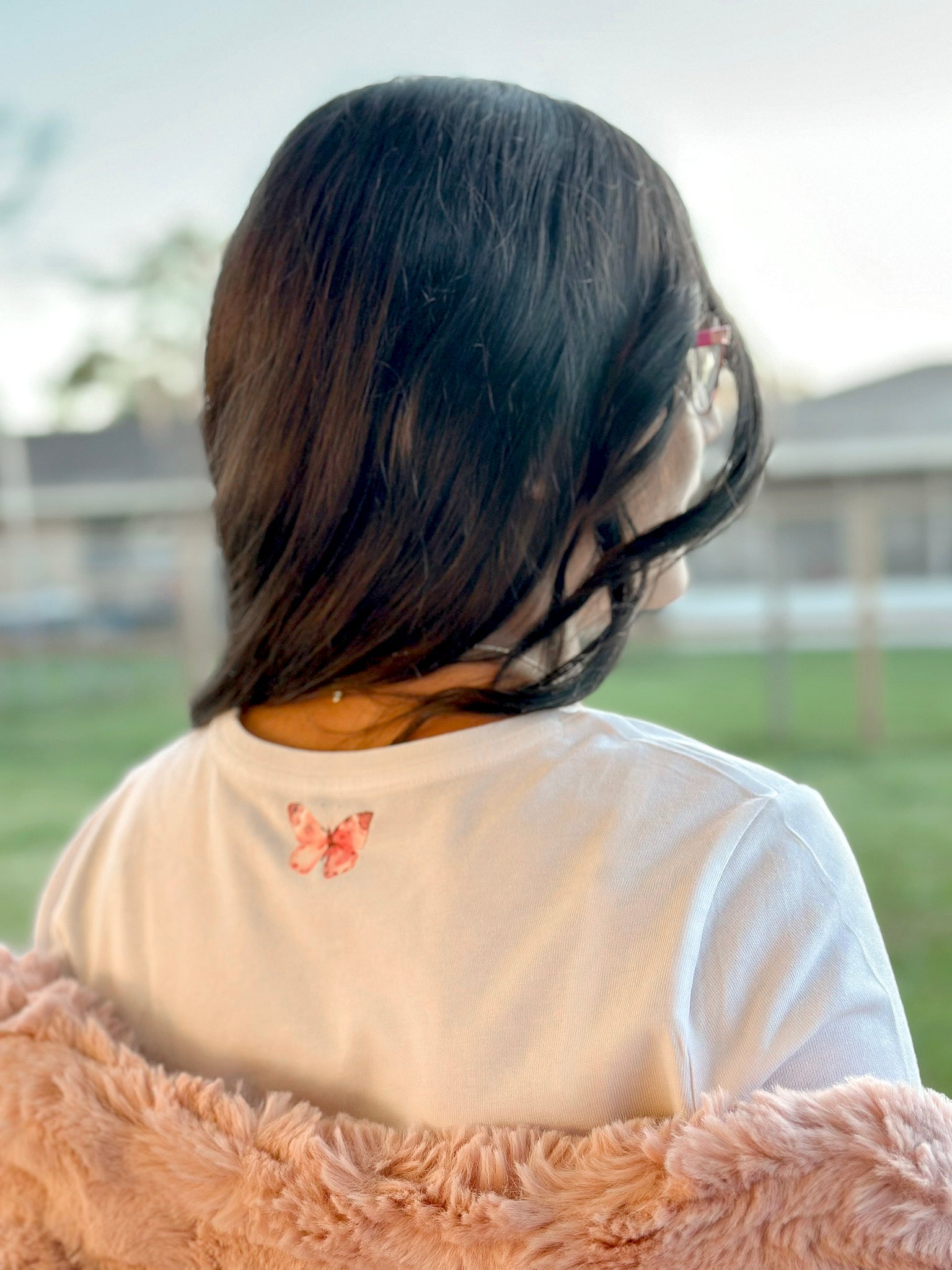 Graceful Growth: Butterfly Long-Sleeve Tee for Girls