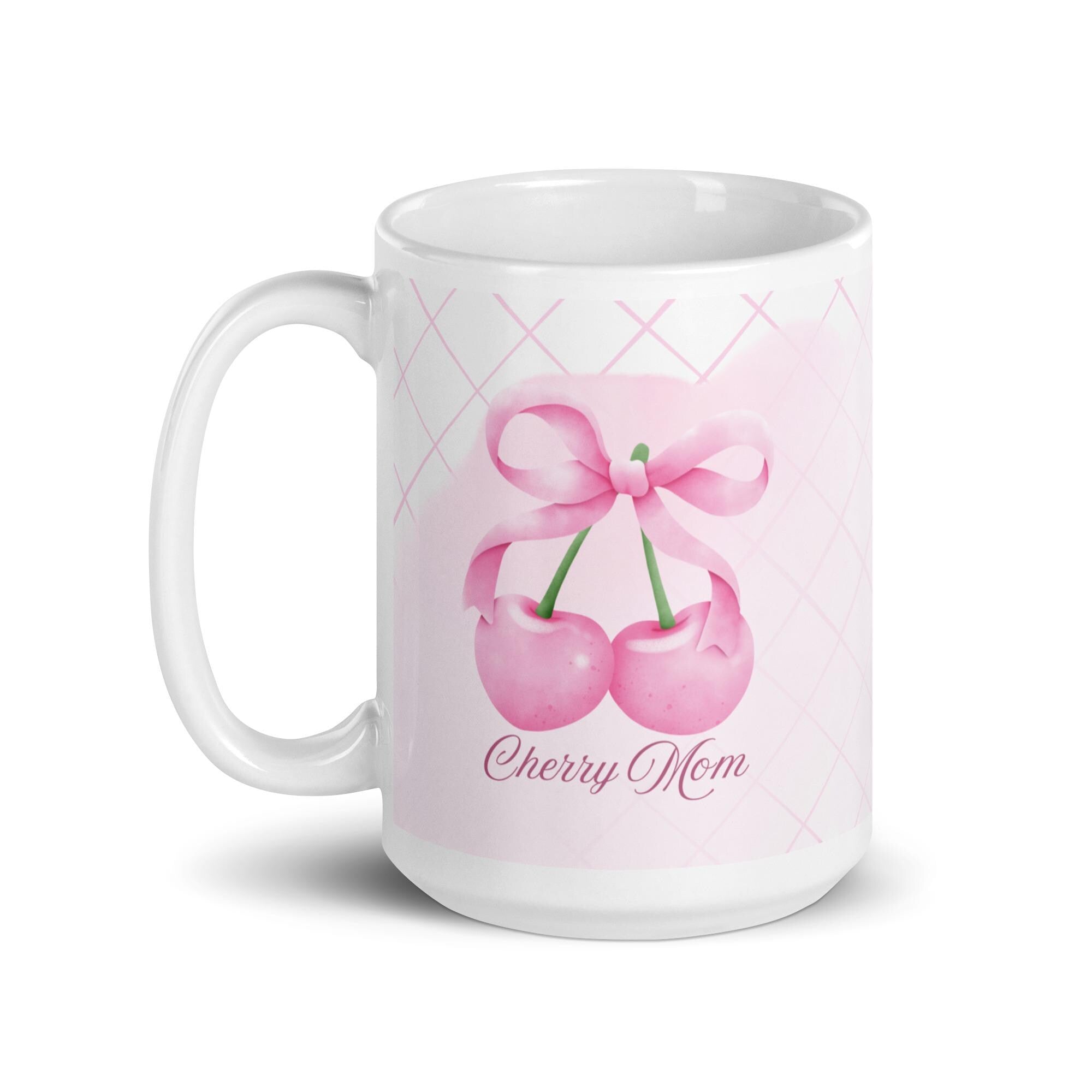 Cherry Mom Mug | Pink Cherries, Feminine Design, Gift for Mother