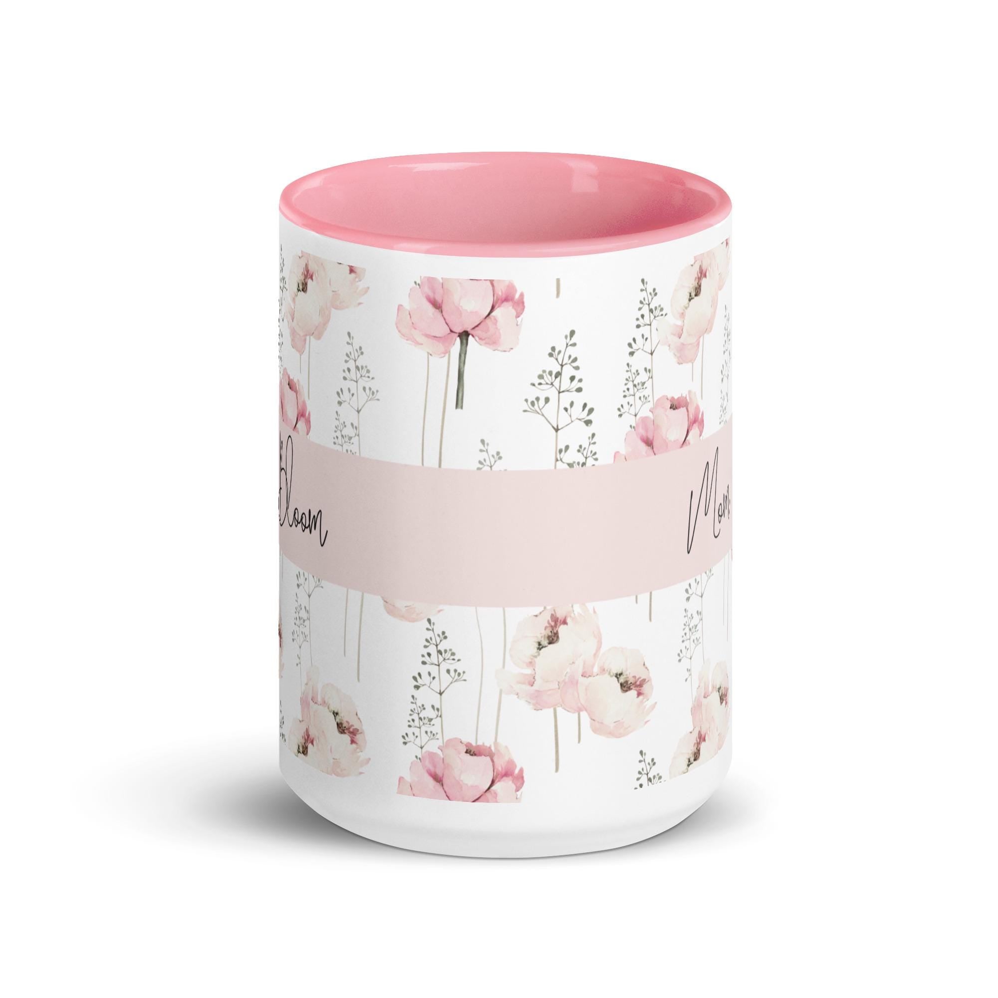 Mom in Bloom Mug | Floral Coffee Mug | Mothers Day Gift | Pink Aesthetic Mug | Gift for Mom | Elegant Mama Cup
